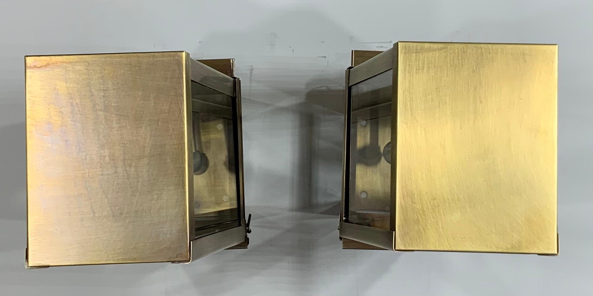 Pair of Handcrafted Wall-Mounted Brass Lantern For Sale 5