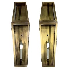Pair of Handcrafted Wall-Mounted Brass Lantern