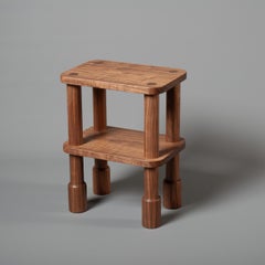 Pair Of Handcrafted Walnut End Tables