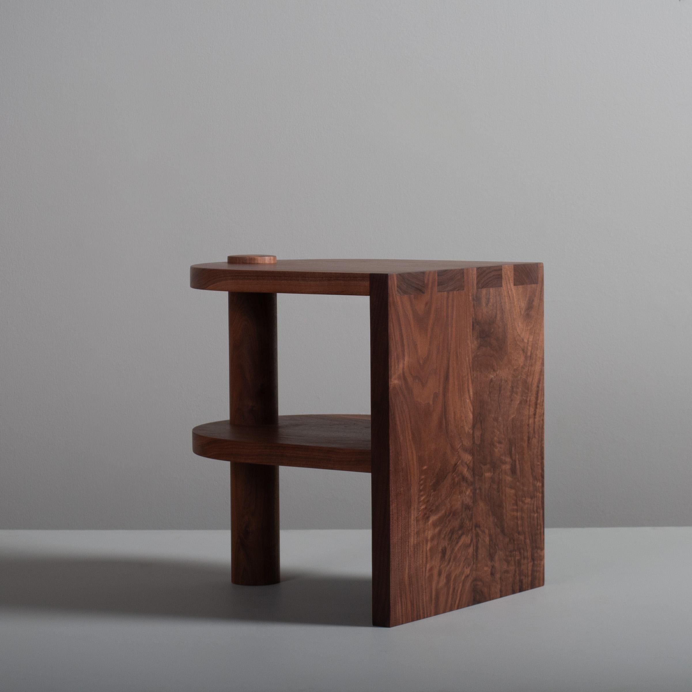 Hand-Crafted Pair of Handcrafted Walnut Nightstands, End Tables For Sale