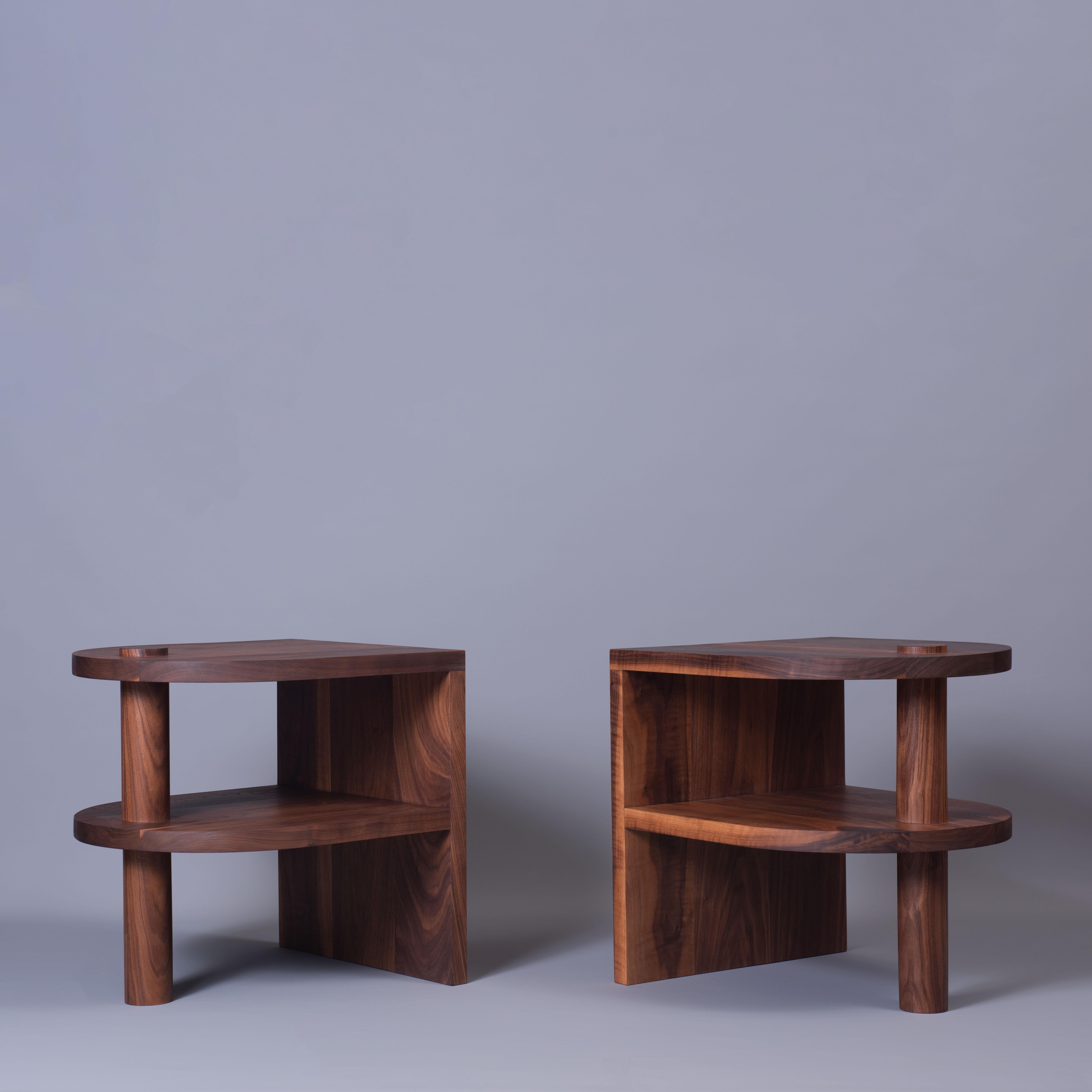Pair of Handcrafted Walnut Nightstands / End Tables For Sale 2