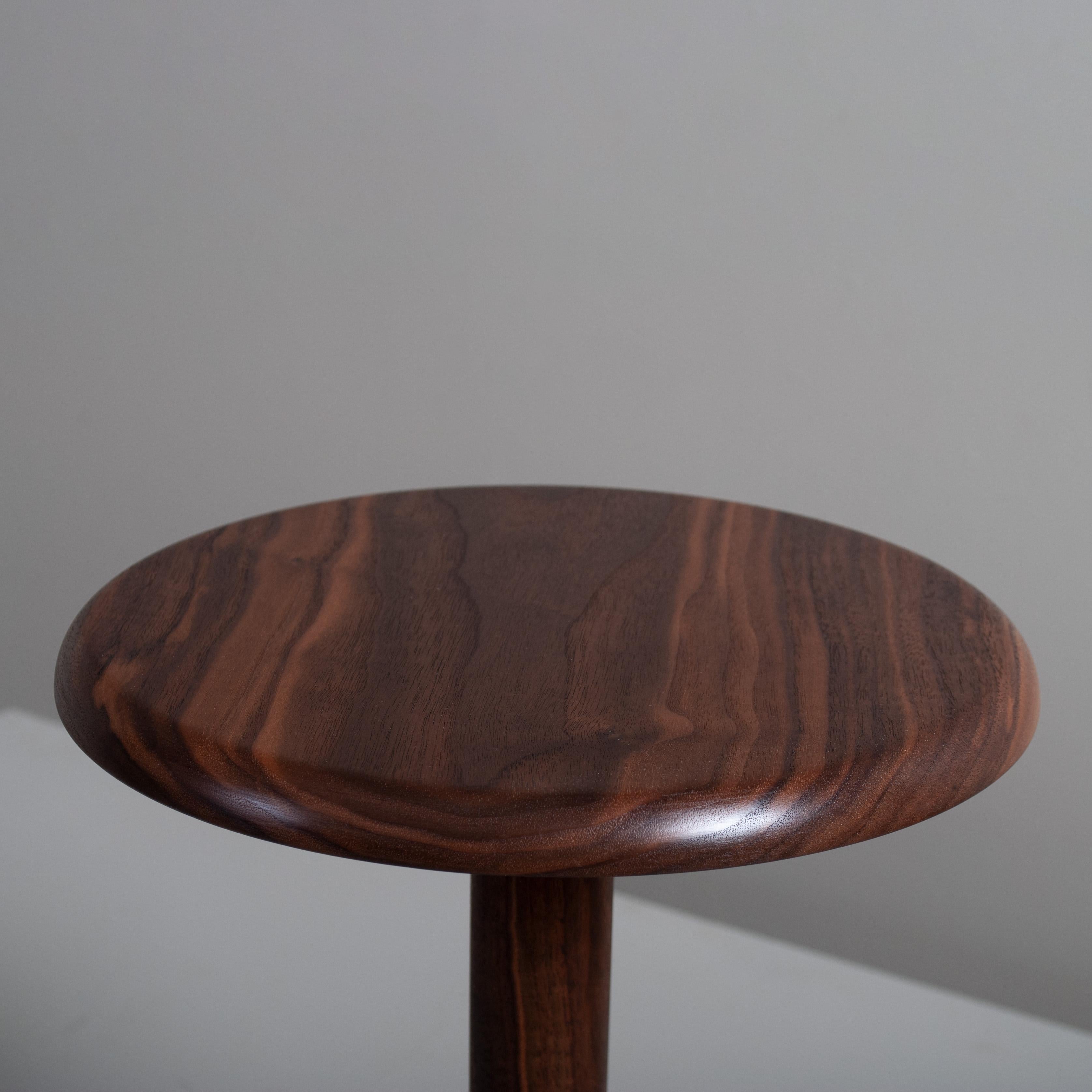 Pair of Handcrafted Walnut Side Drink Tables For Sale 2