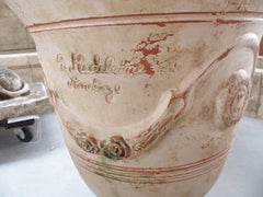 Pair of Handmade and Distressed Traditional Terracotta Vases from Anduze, France