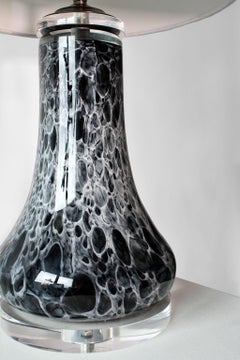 Pair of French Handmade Blown Glass Table Lamps