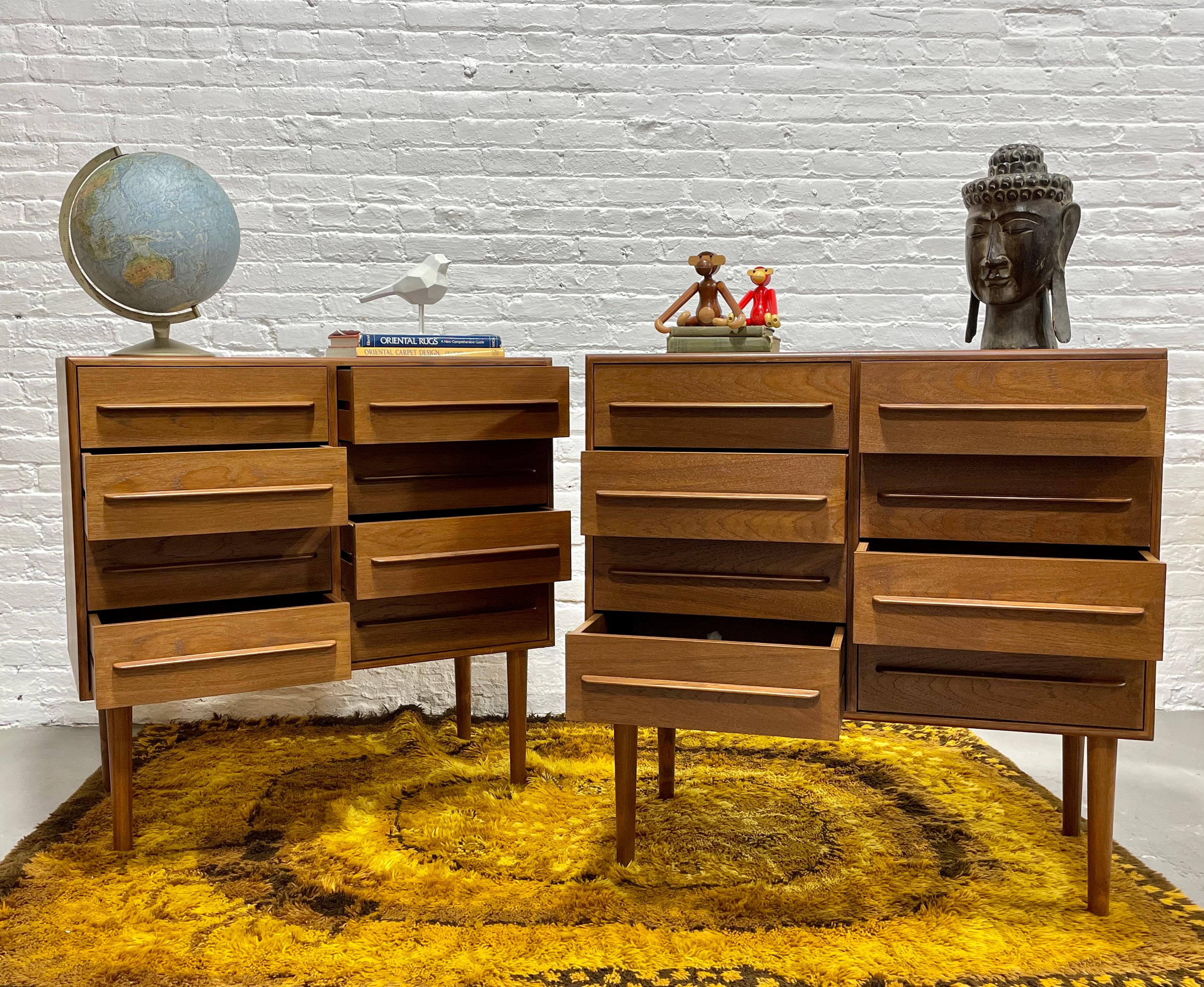 Pair of Handmade Danish Mid-Century Modern Styled Teak Dressers In New Condition In Weehawken, NJ