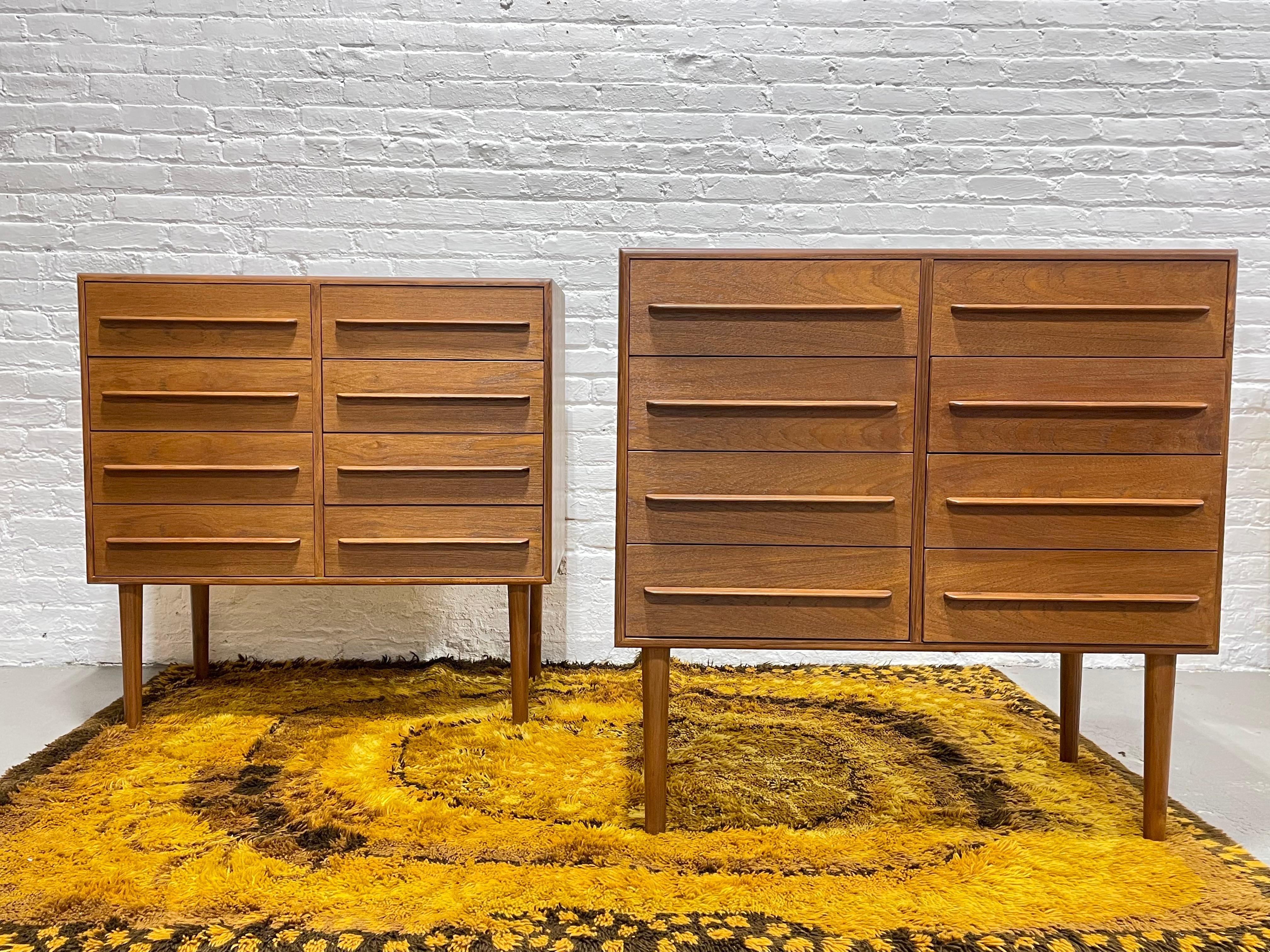 Contemporary Pair of Handmade Danish Mid-Century Modern Styled Teak Dressers