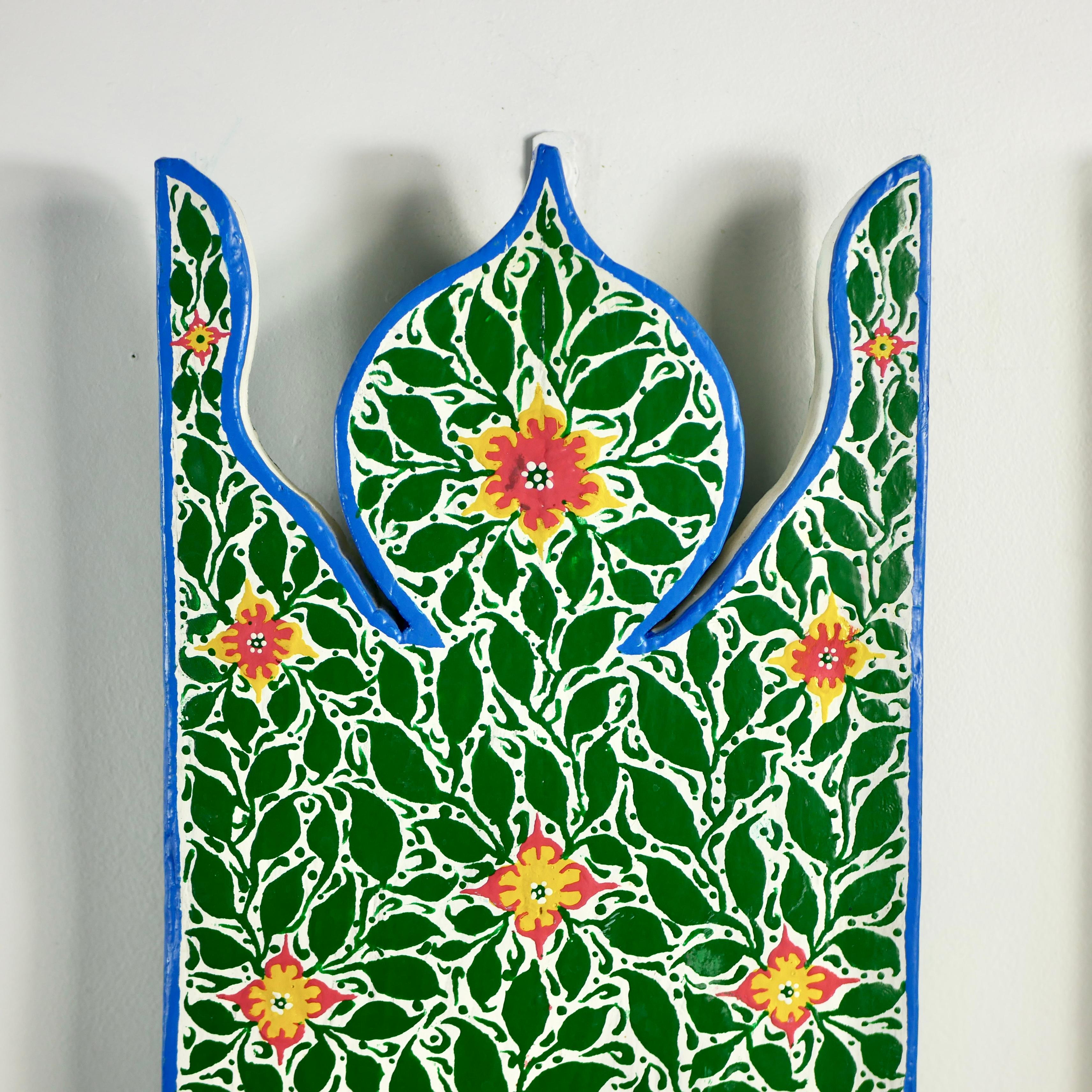 Pair of handmade Folk Art Tunisian bedside tables or shelves For Sale 4