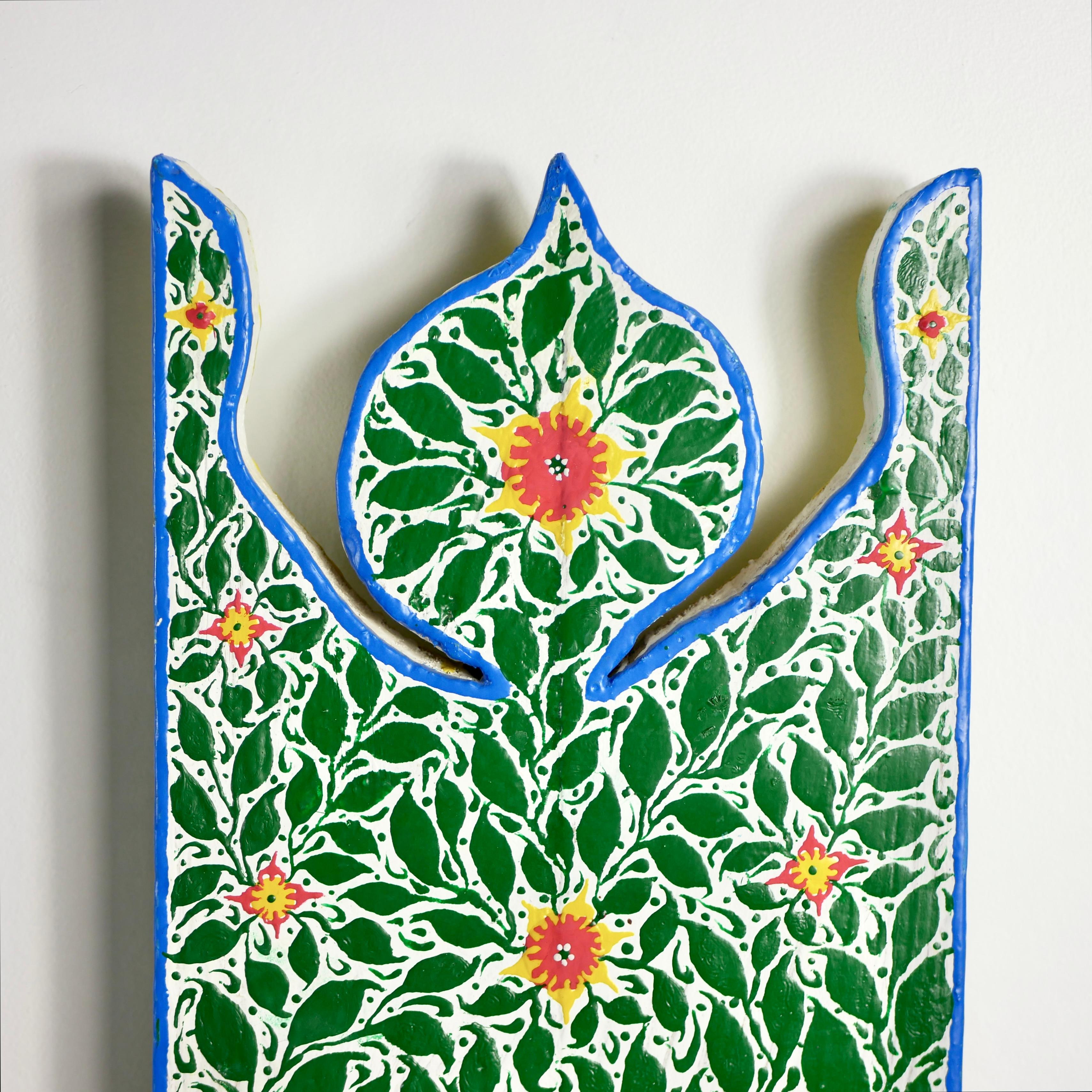 Pair of handmade Folk Art Tunisian bedside tables or shelves For Sale 3