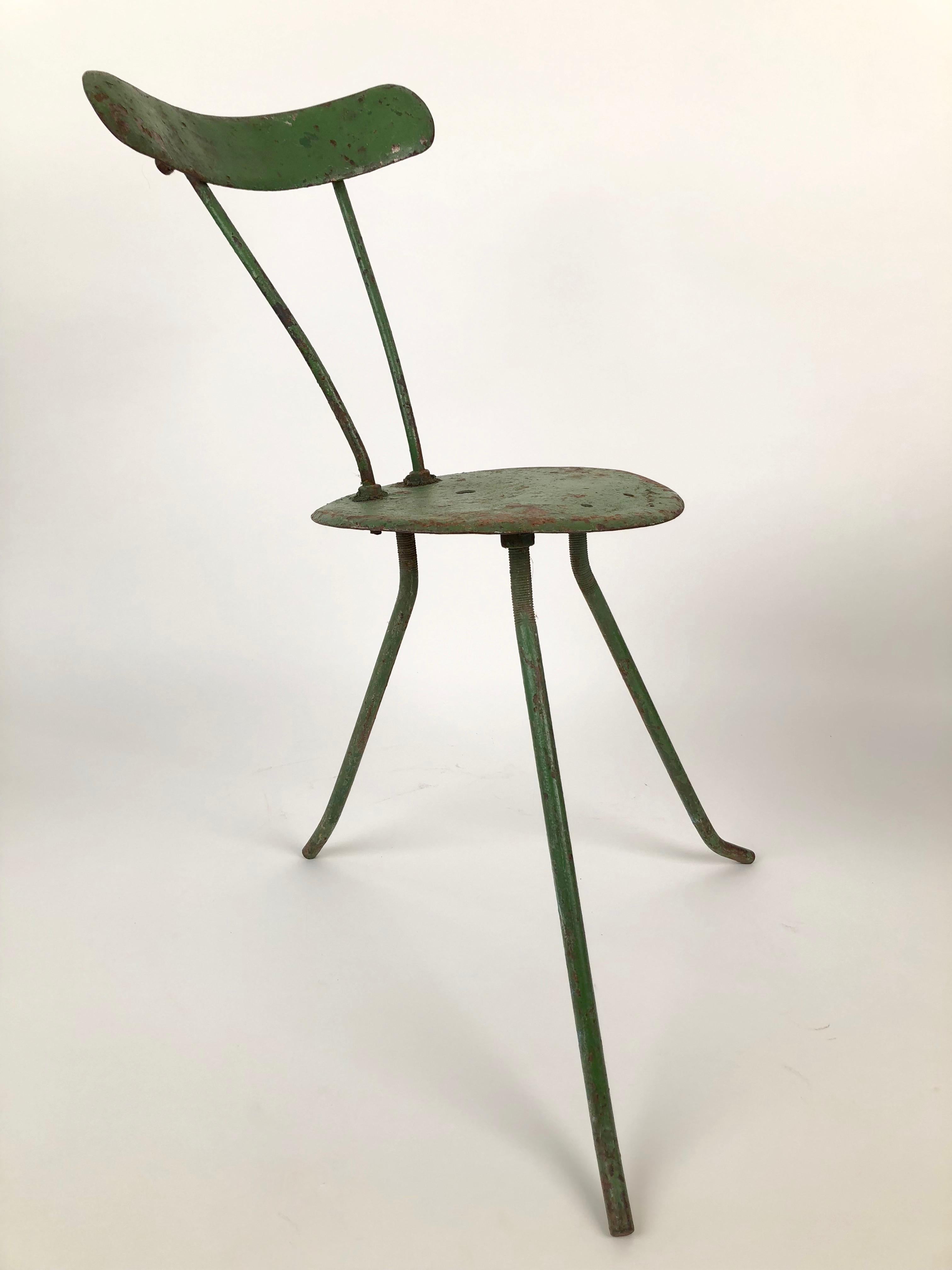 Pair of Handmade Metal Chairs, 1950s, from the Balaton Lake Region, Hungary For Sale 2
