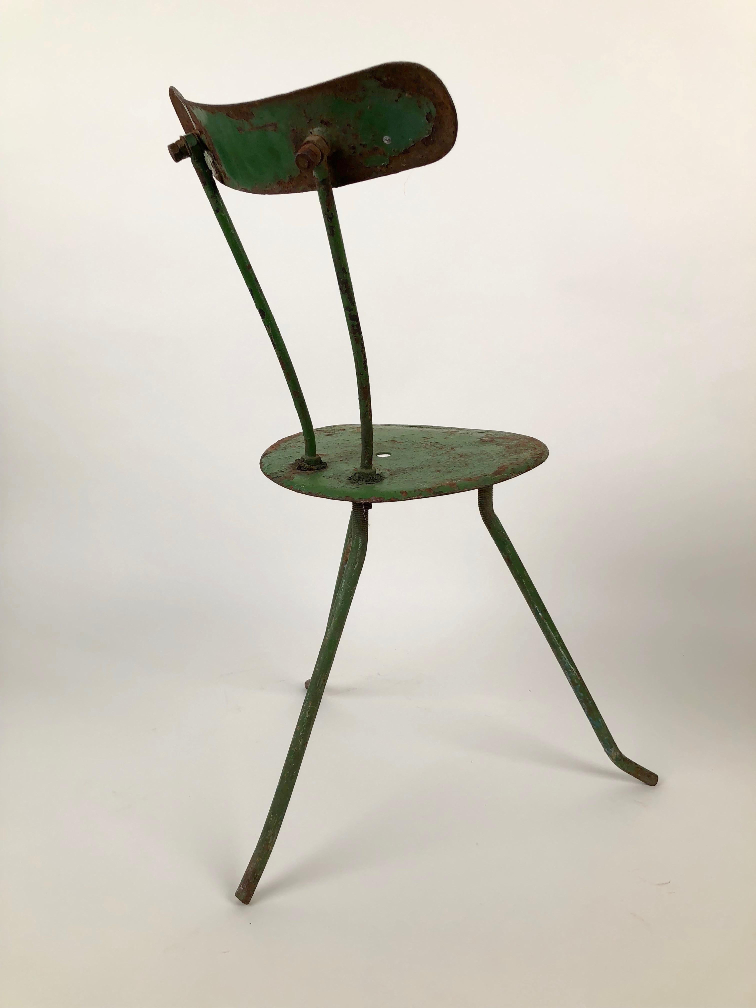 Pair of Handmade Metal Chairs, 1950s, from the Balaton Lake Region, Hungary For Sale 3