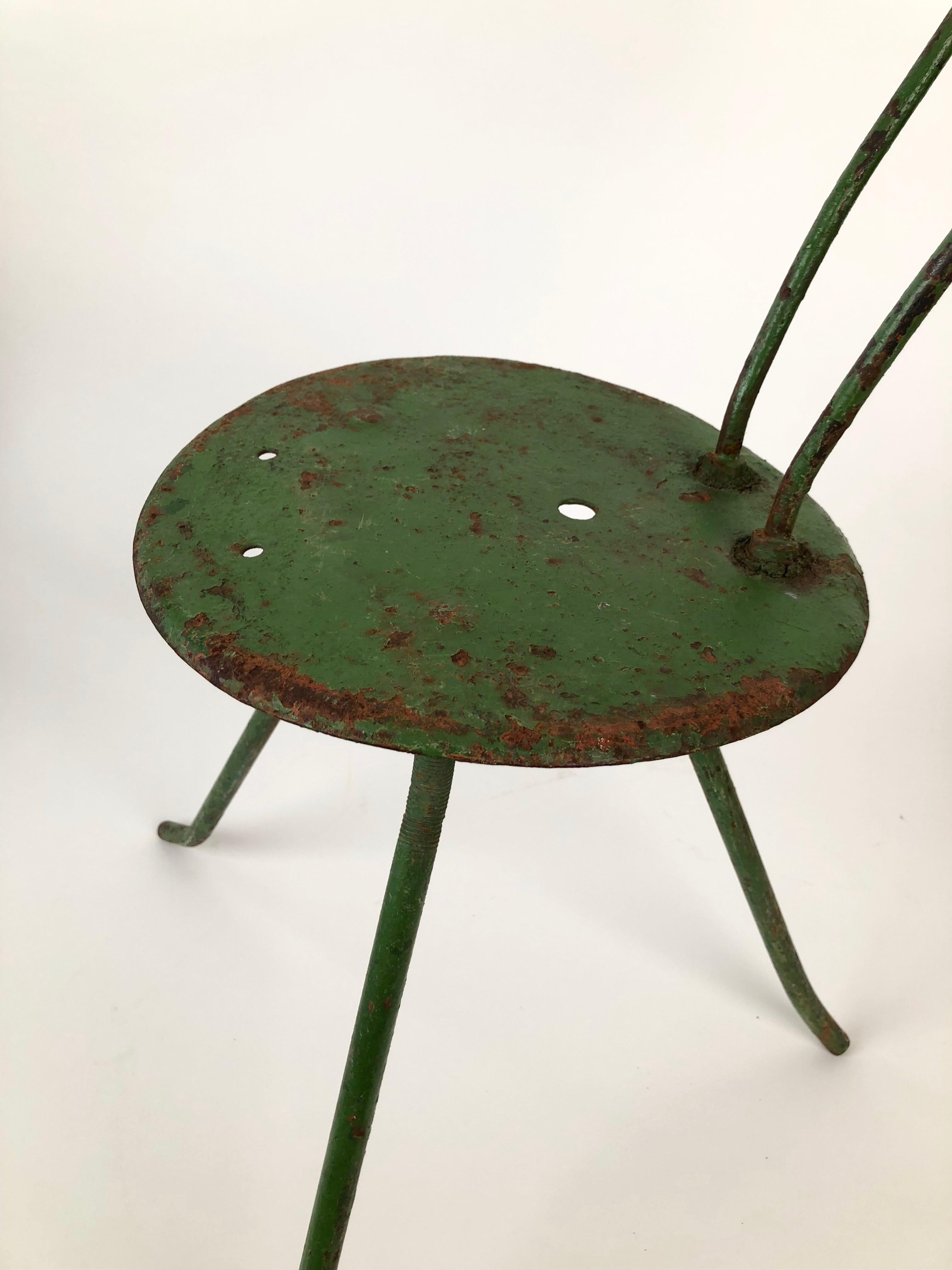 Pair of Handmade Metal Chairs, 1950s, from the Balaton Lake Region, Hungary For Sale 7