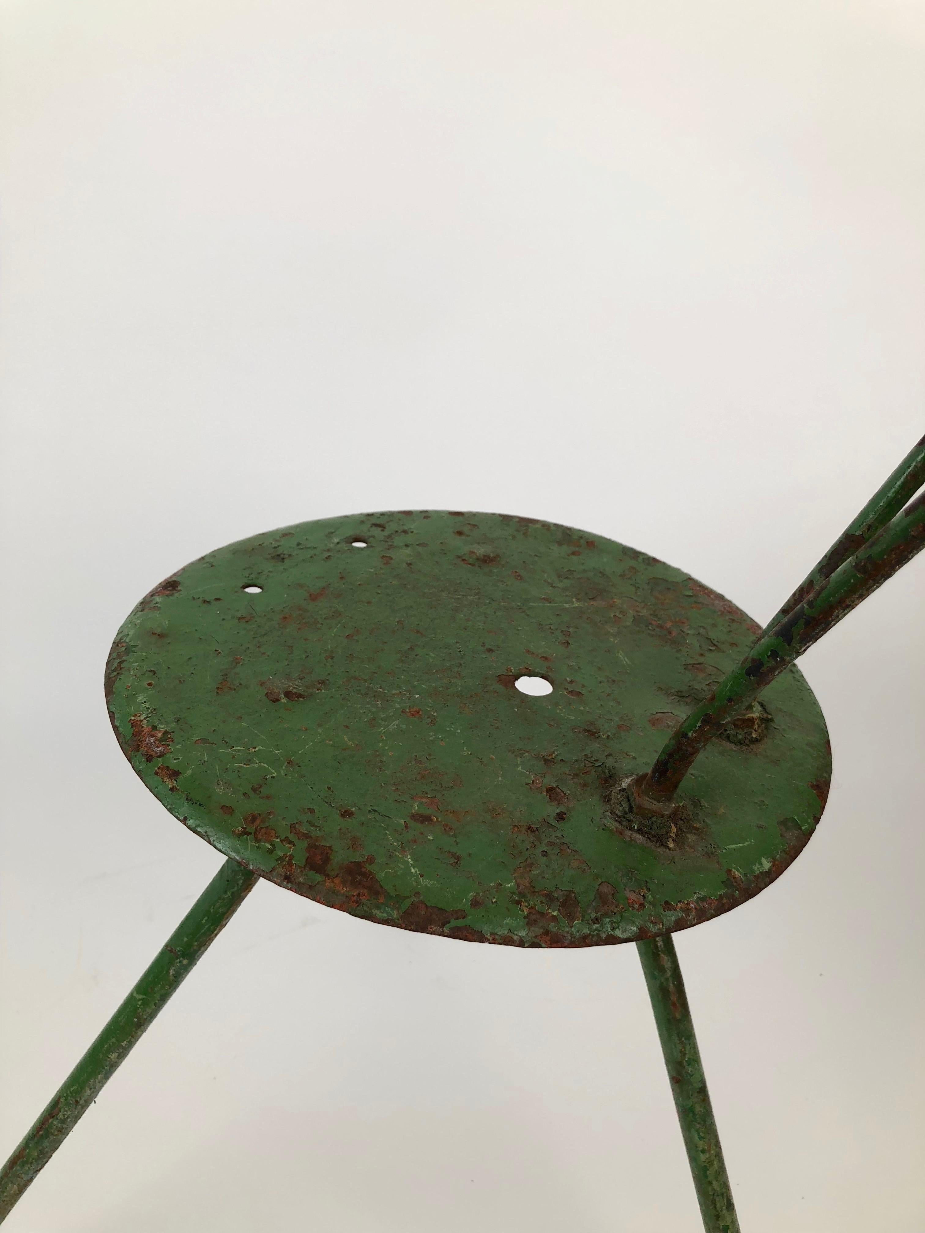 Pair of Handmade Metal Chairs, 1950s, from the Balaton Lake Region, Hungary In Good Condition For Sale In Vienna, Austria