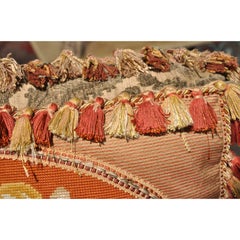 Pair of Handmade Pillows Made with 19th Century Needlepoint Tapestry and Trim