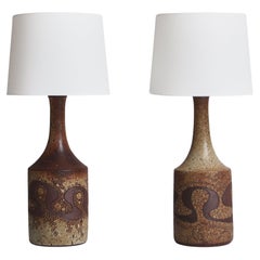 Pair of Handmade Stoneware Floor Lamp by Still Keramik, Denmark, 1970s