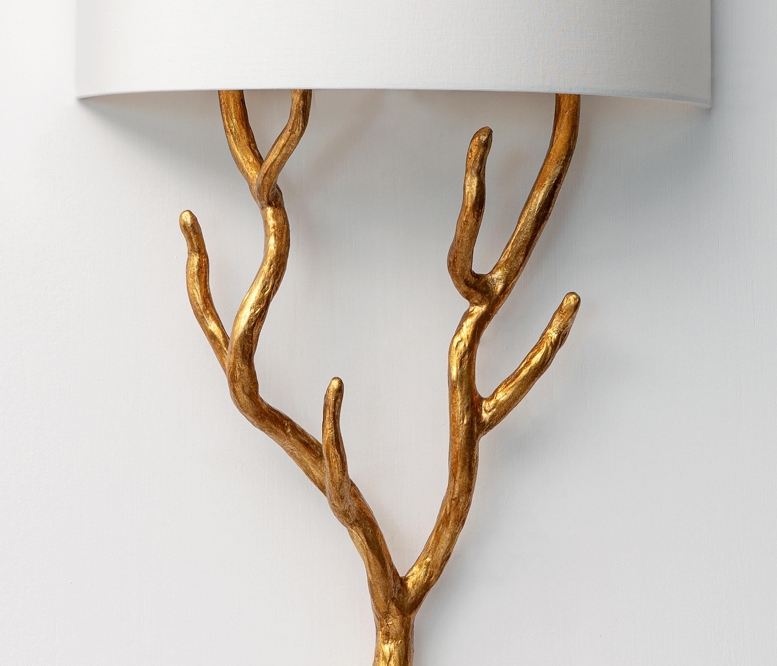 Pair of Handmade Wall Lights Etna / Wall Sconces in Antique Gold Organic Modern In New Condition For Sale In Freiburg im Breisgau, DE