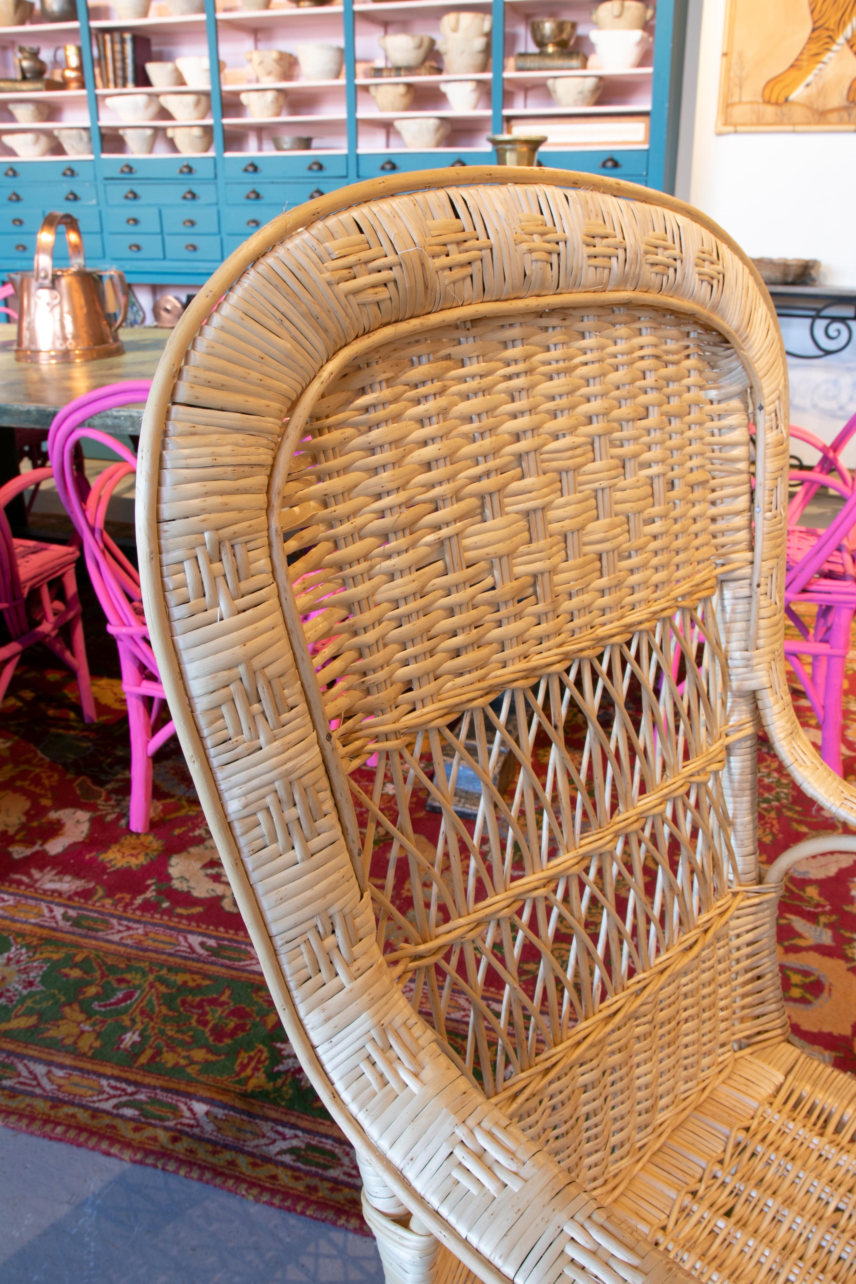 Pair of Handmade Wicker Armchairs For Sale 5