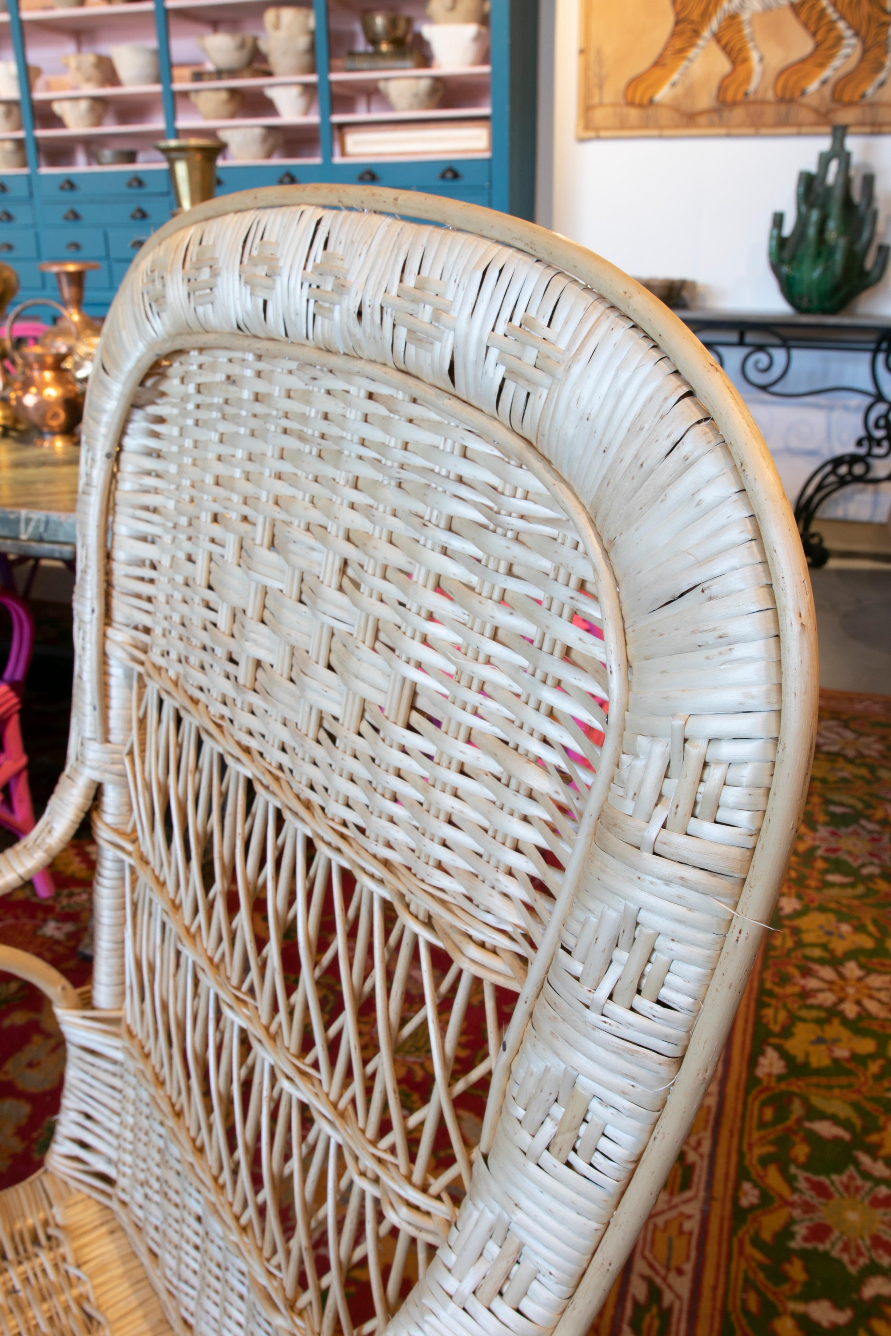 Pair of Handmade Wicker Armchairs For Sale 6