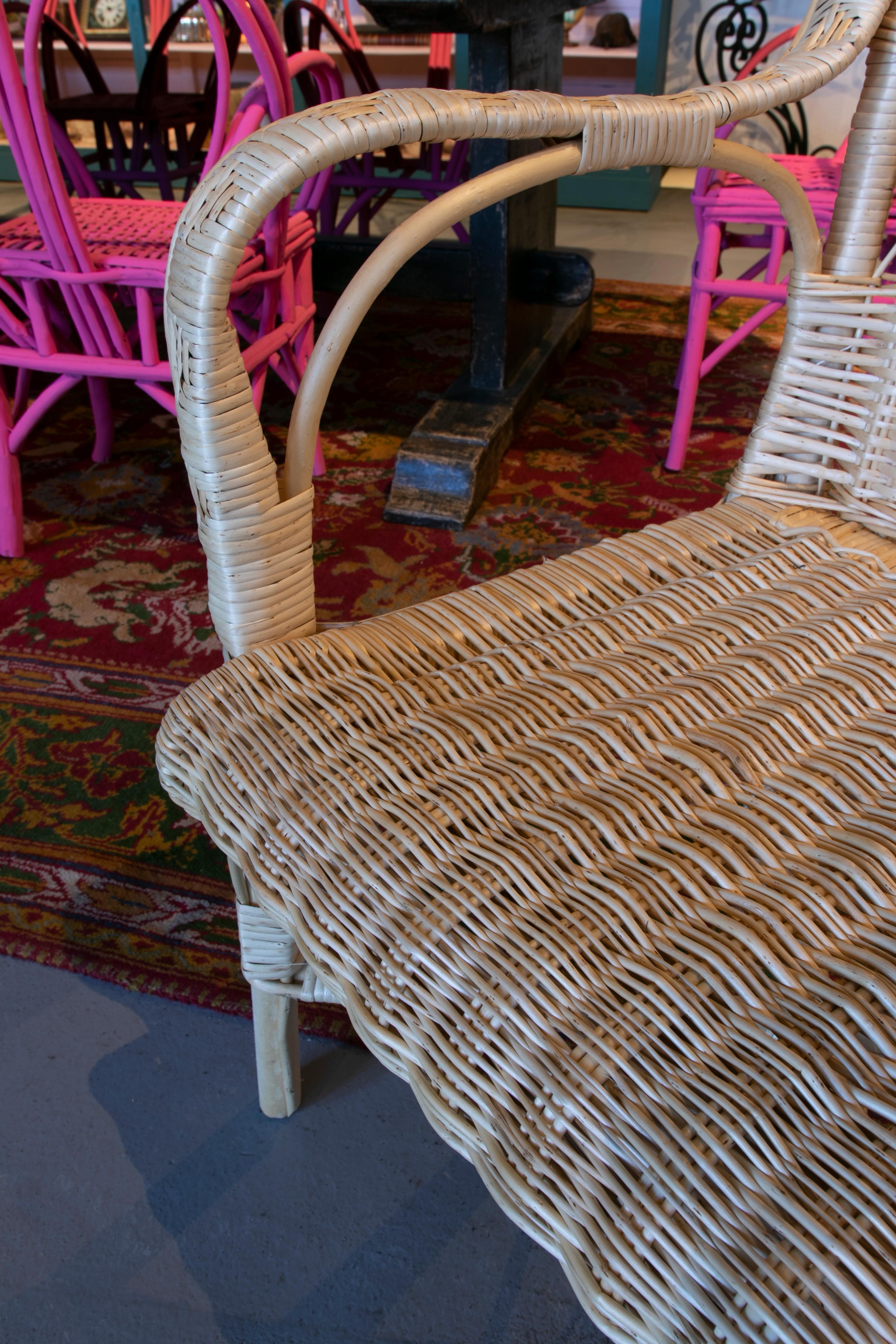 Pair of Handmade Wicker Armchairs For Sale 8