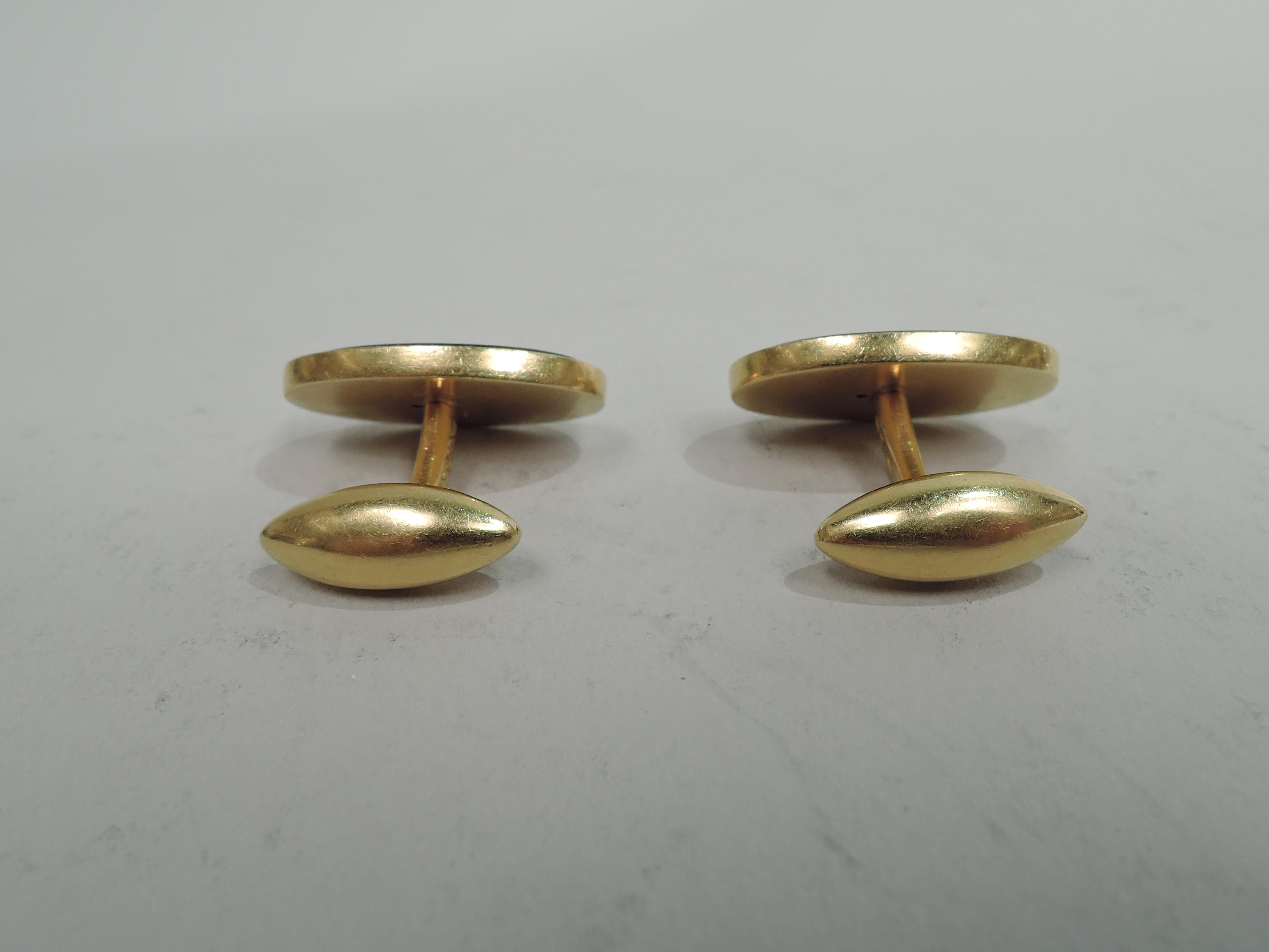 Édouardien Bulgari - Superbe paire de boutons de manchette en or et pierres de sang