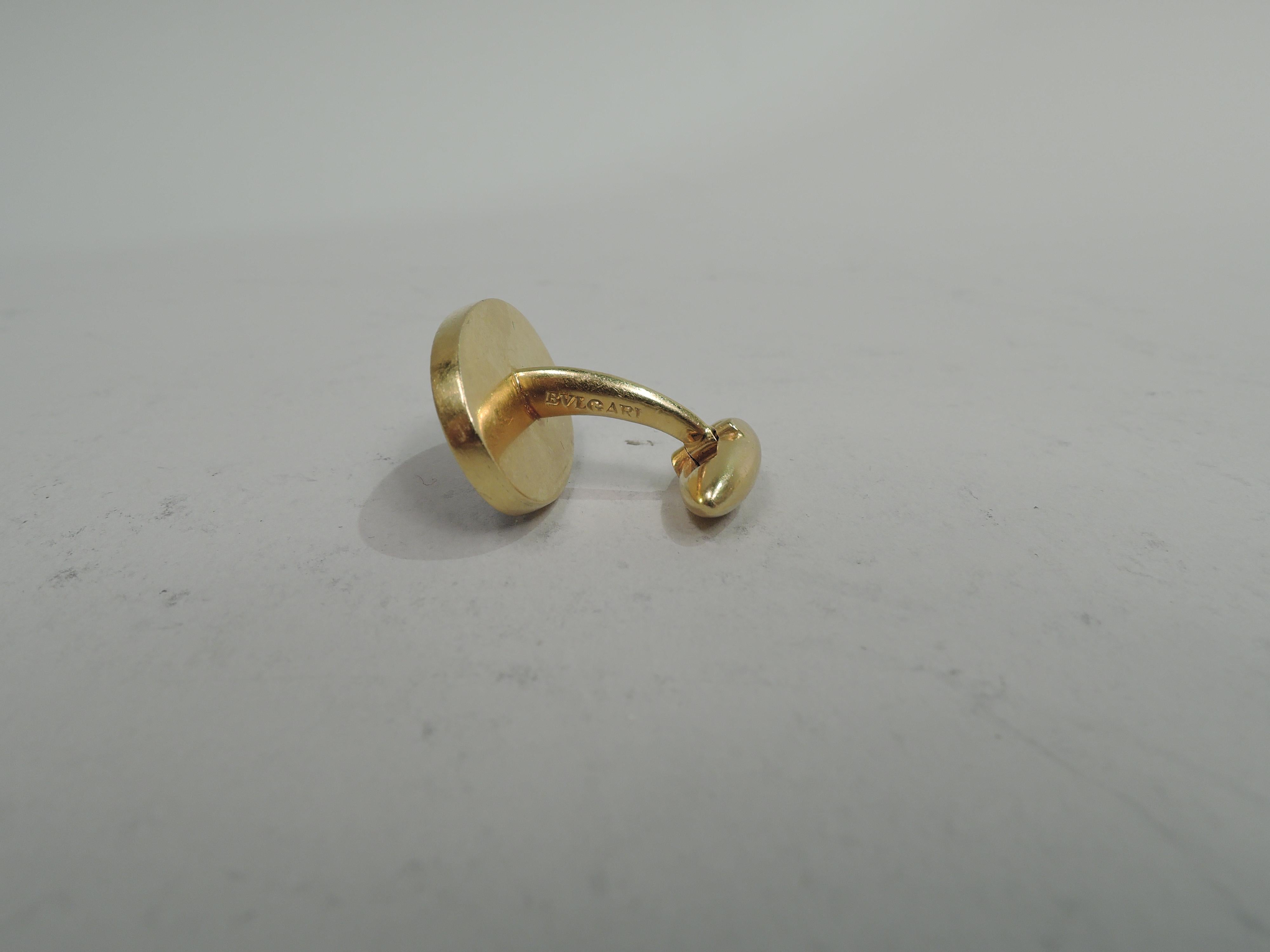  Bulgari - Superbe paire de boutons de manchette en or et pierres de sang Pour hommes 