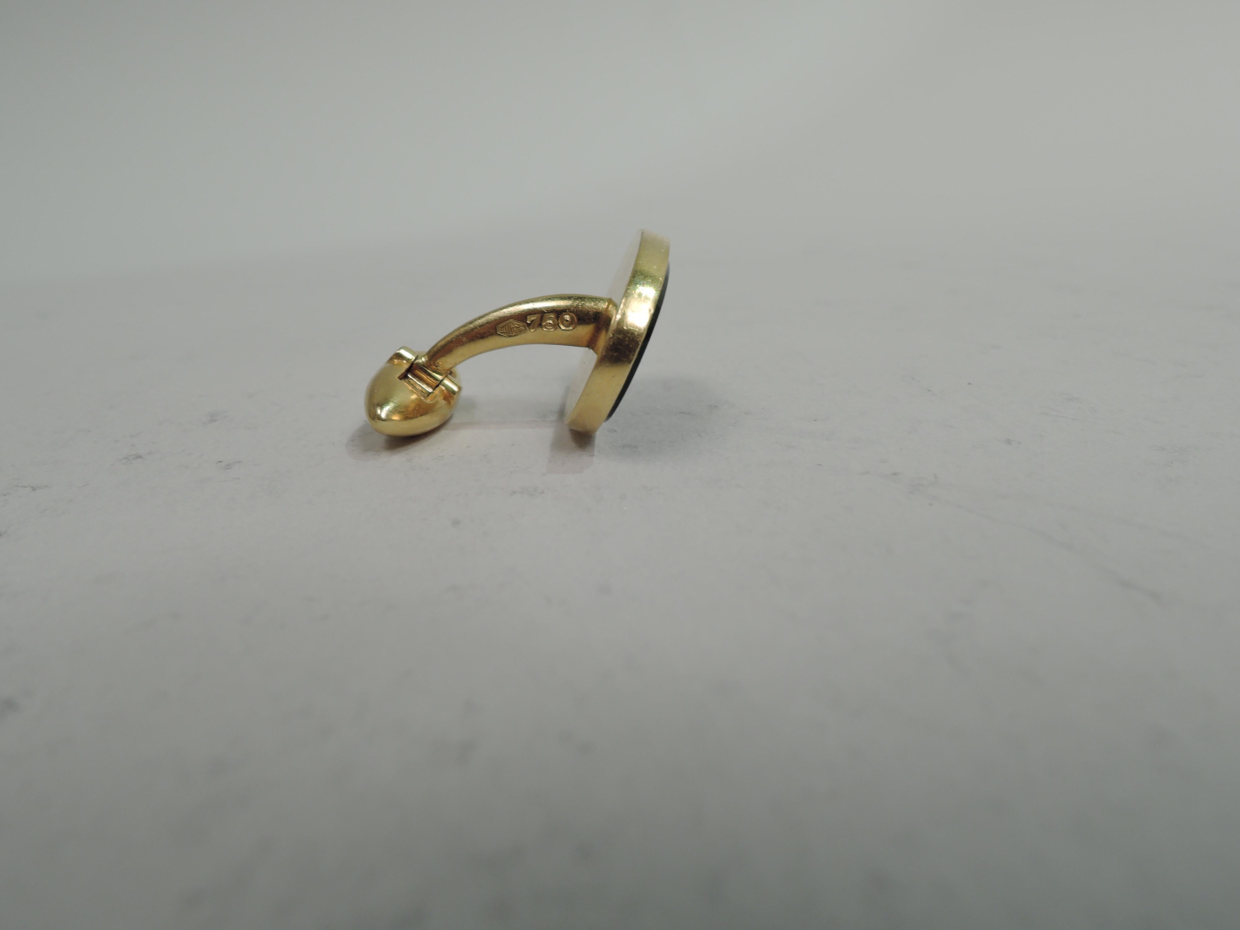 Bulgari - Superbe paire de boutons de manchette en or et pierres de sang 1