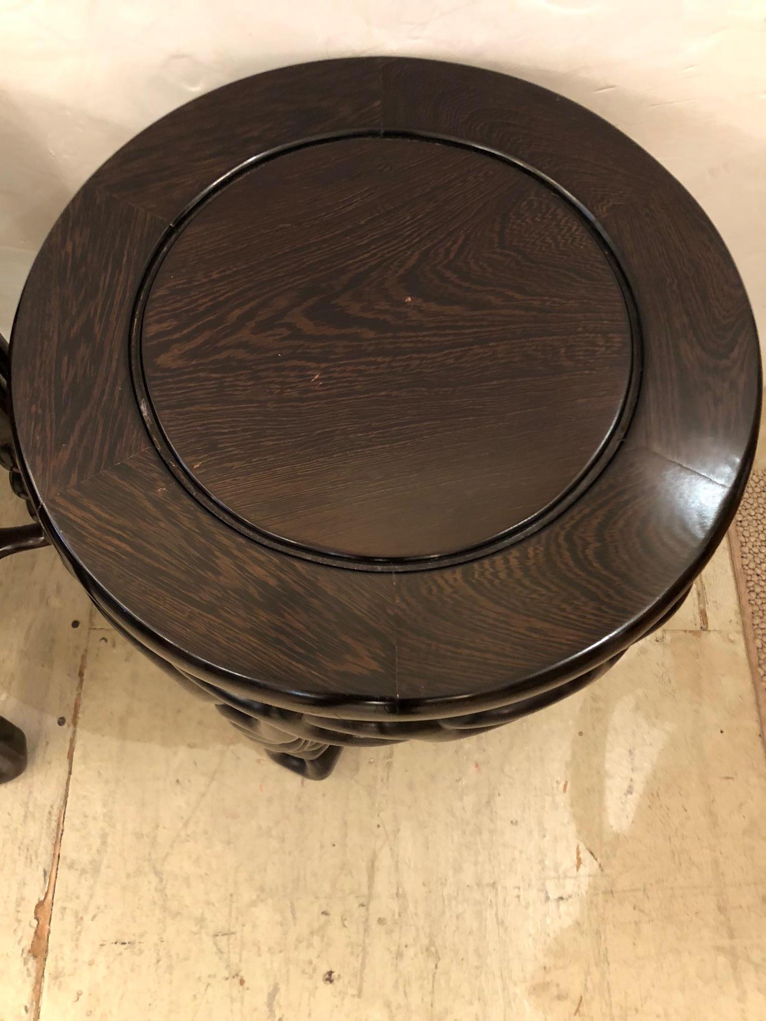 Pair of Handsome Exotic Wood End Tables or Side Accent Tables In Excellent Condition For Sale In Hopewell, NJ