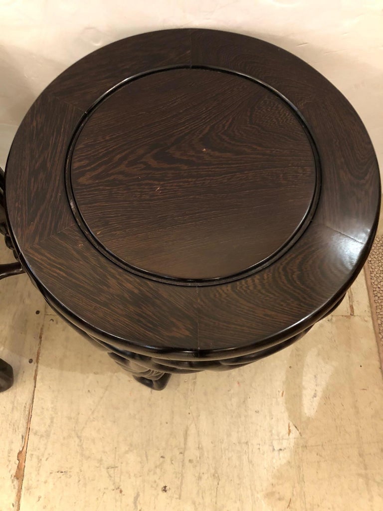 Pair of Handsome Exotic Wood End Tables or Side Accent Tables For Sale