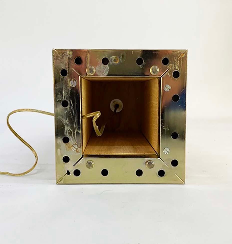 Coppia di bellissime lampade da tavolo italiane in Wood Wood e ottone in vendita 7