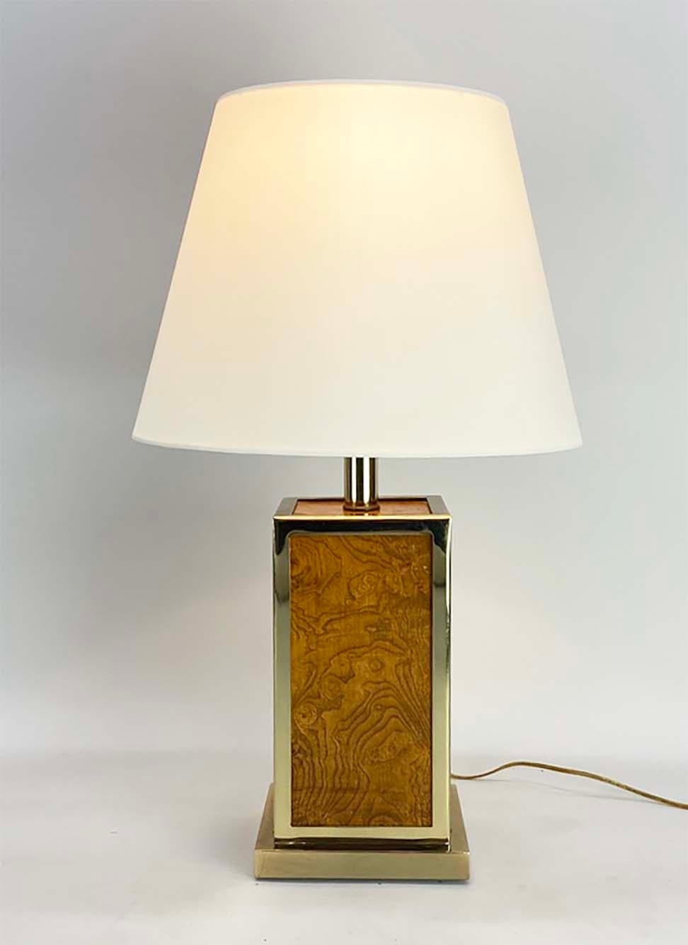 Coppia di bellissime lampade da tavolo italiane in Wood Wood e ottone in vendita 8