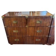 Pair of Handsome Mid Century Modern Henredon Campaign Chests