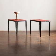 Pair of Handsome Side Tables in the Style of Jean-Michel Frank, France, 1940s