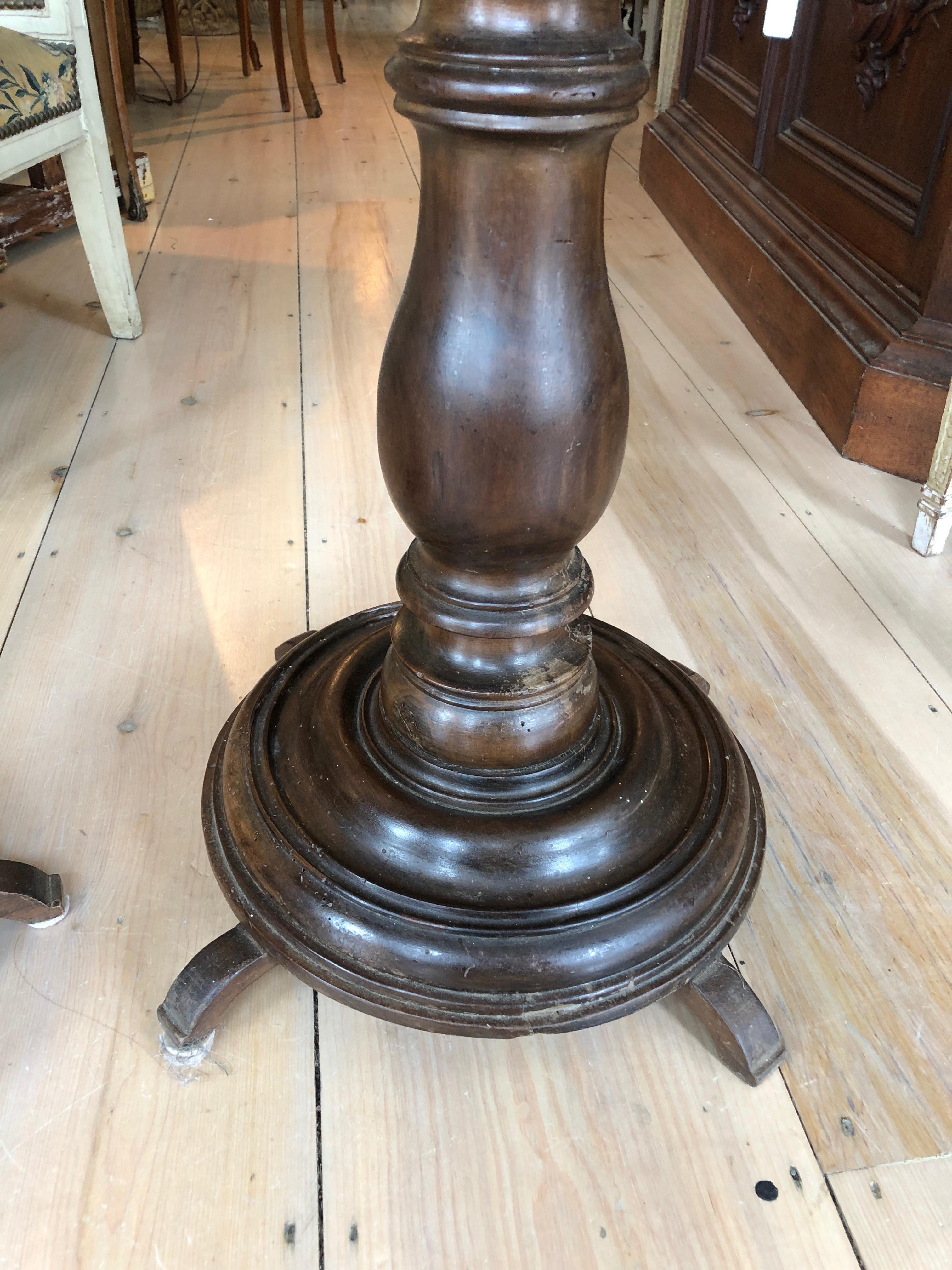 19th Century Pair of Handsome Very Unusual French Walnut Turned Side Tables Pedestals