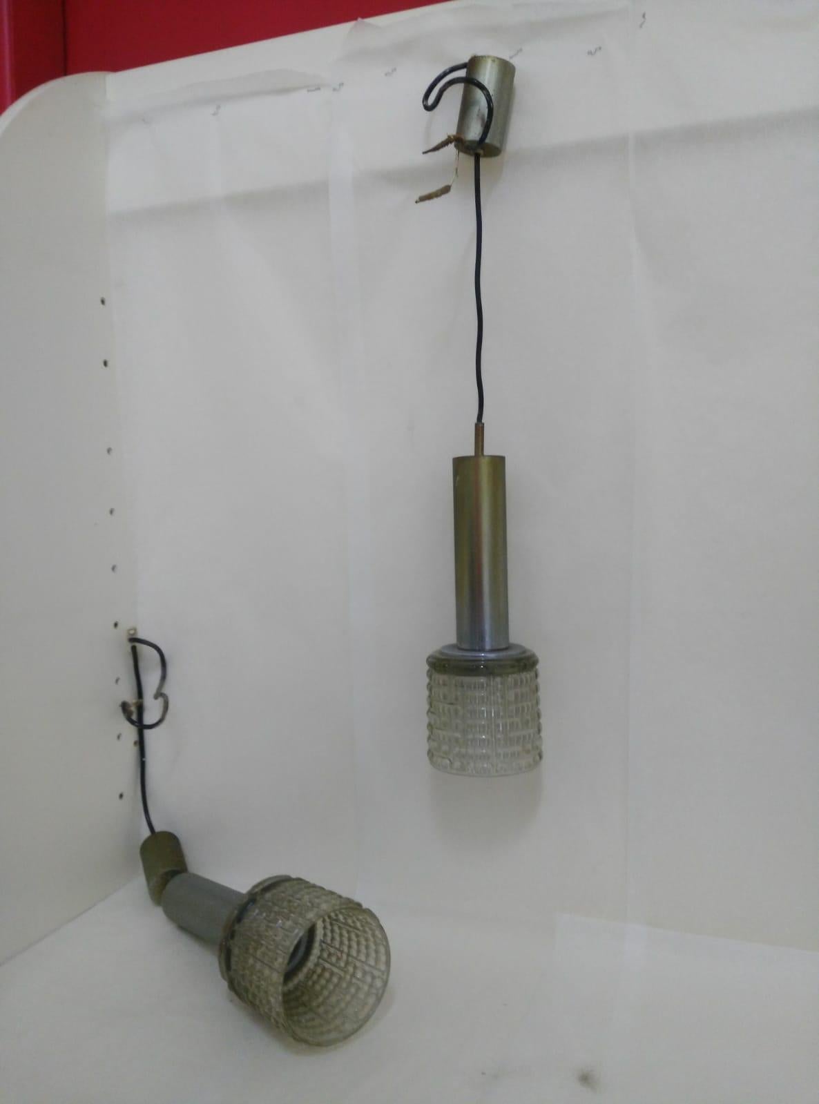 midcenturyPair of Hanging Chandeliers Attributable to Gaetano Sciolari, 1960s For Sale 3