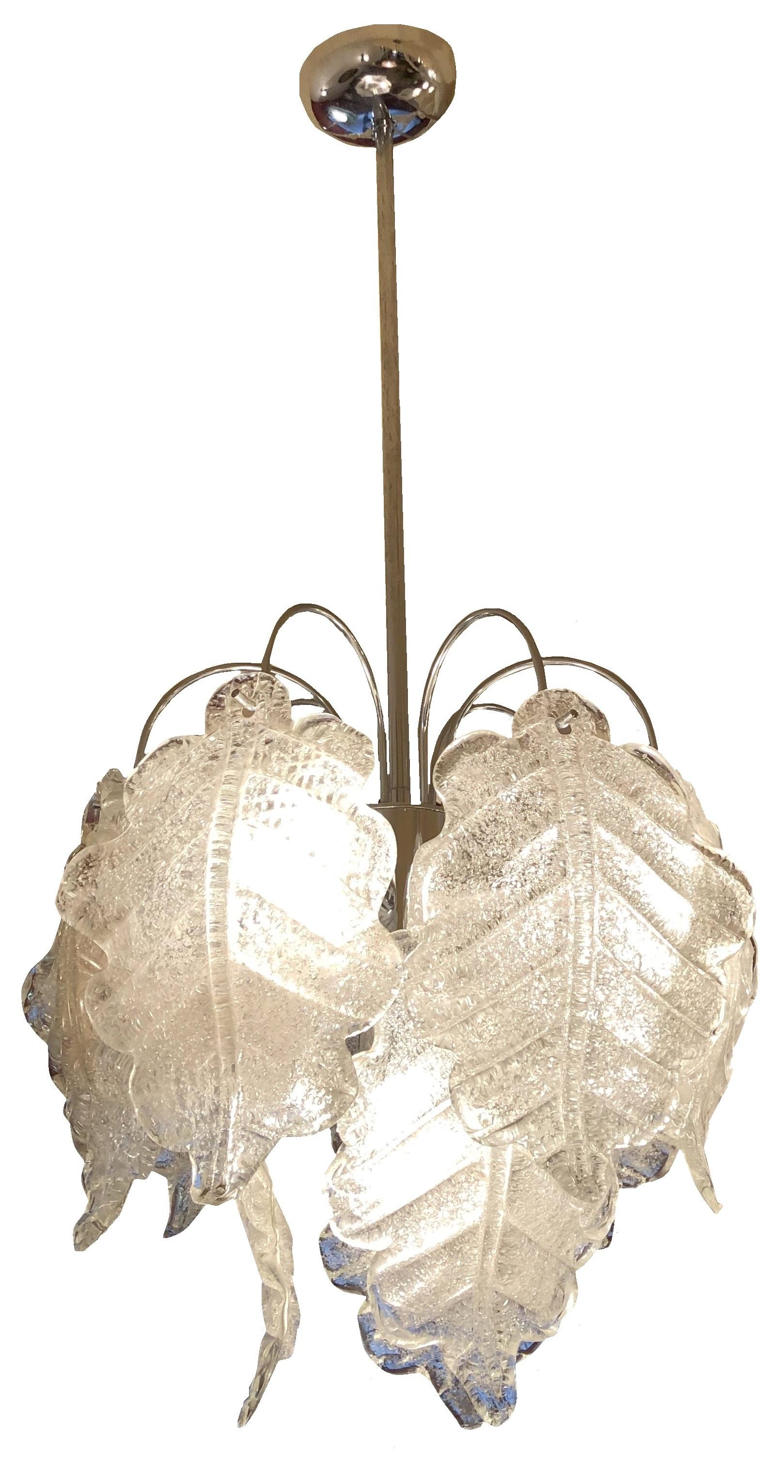 Pair of Hanging Lamp Italian in the style of Barovier & Toso , 1970 In Good Condition For Sale In Ciudad Autónoma Buenos Aires, C