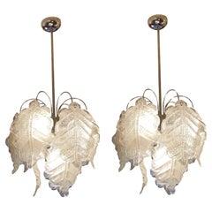 Vintage Pair of Hanging Lamp Italian, 1950, Material: Murano