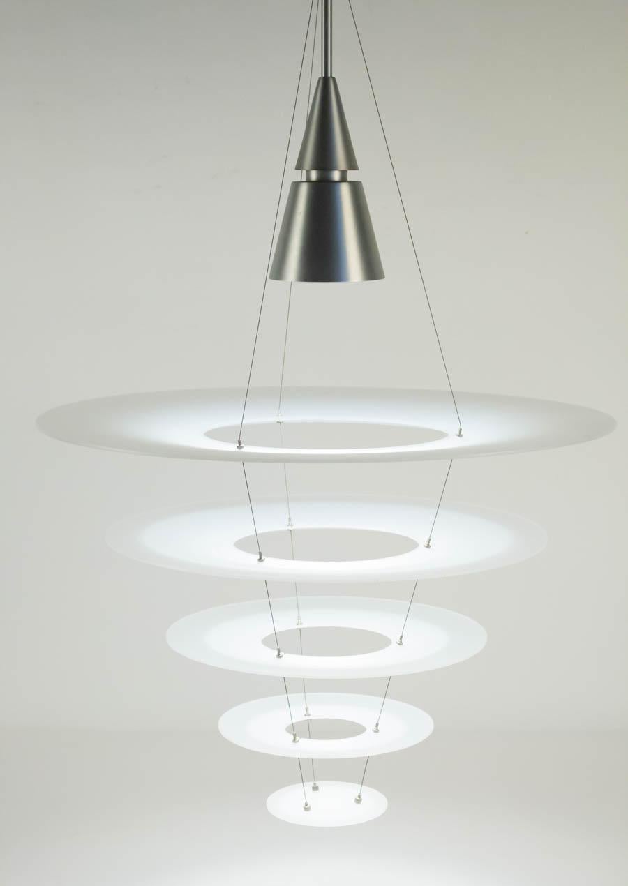 European Pair of Hanging Light Fixture, Contemporary, from the House of Louis Poulsen For Sale
