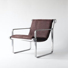 Pair of Hannah and Morrison Aluminum Armchairs for Knoll, 1971, Sling Seat