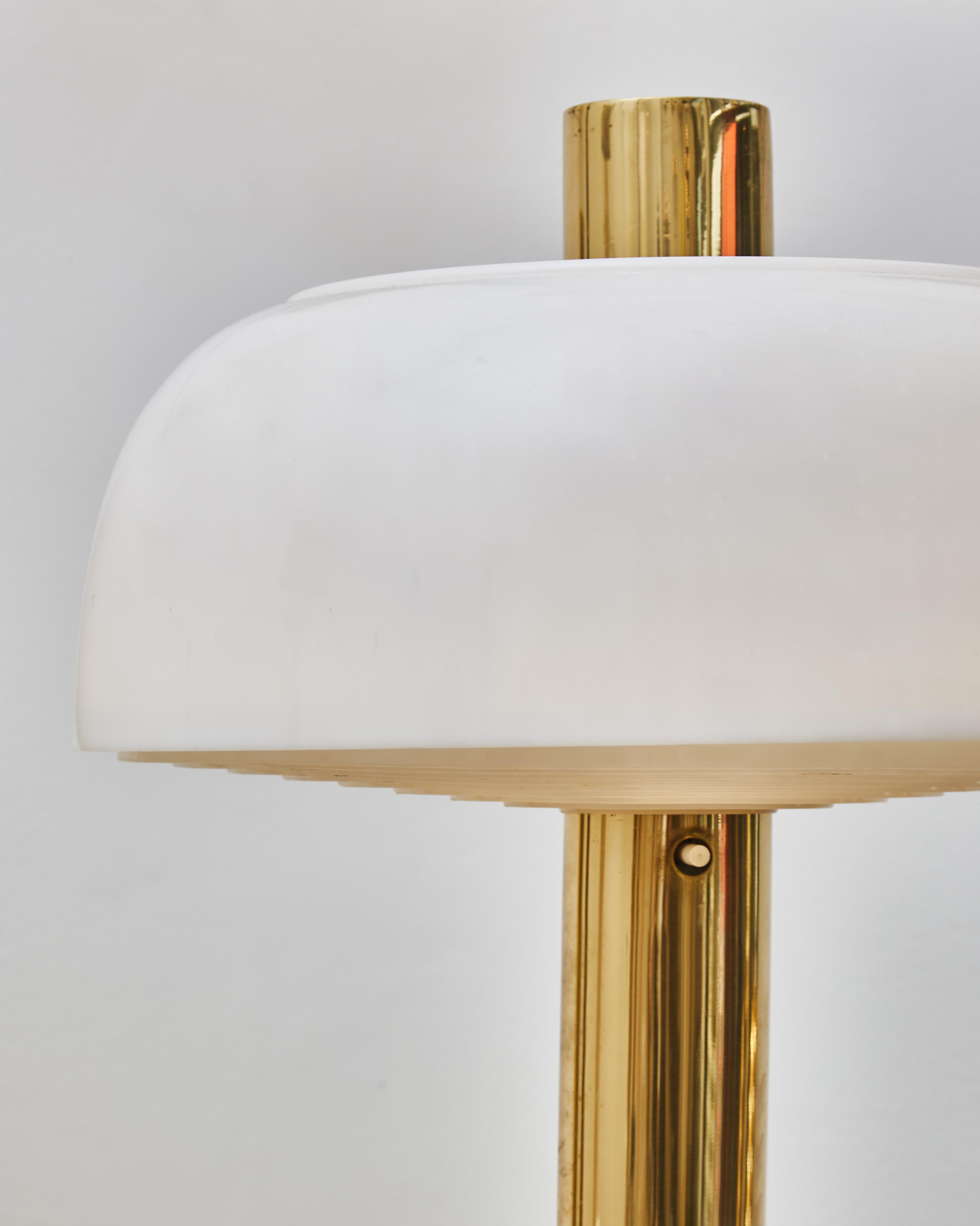Swedish Pair of Hans Agne Jakobsson B205 Table Lamps in Brass and Acrylic