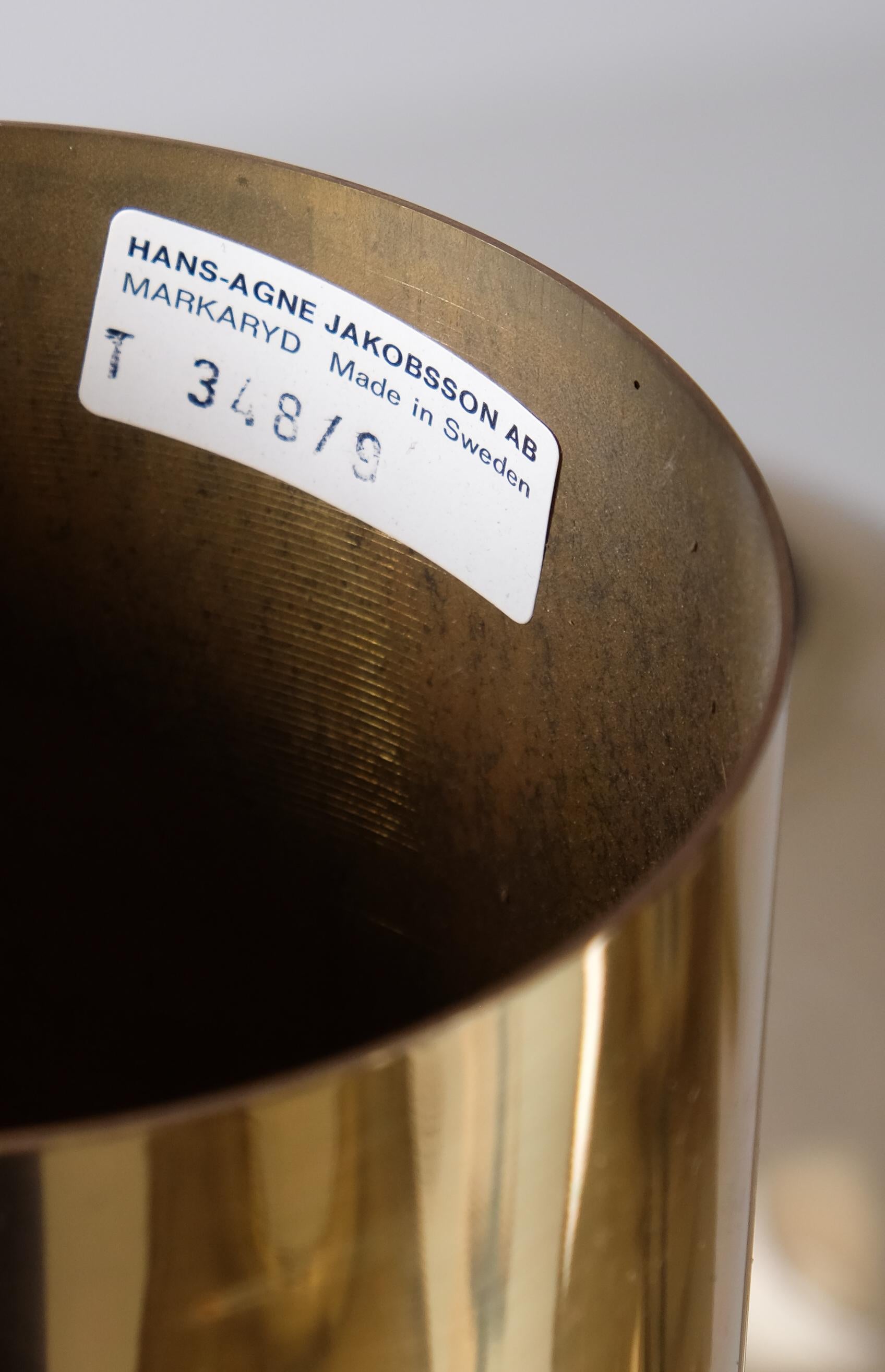 Coppia di lampadari in ottone Hans-Agne Jakobsson Model 348/9, anni '60 in vendita 2