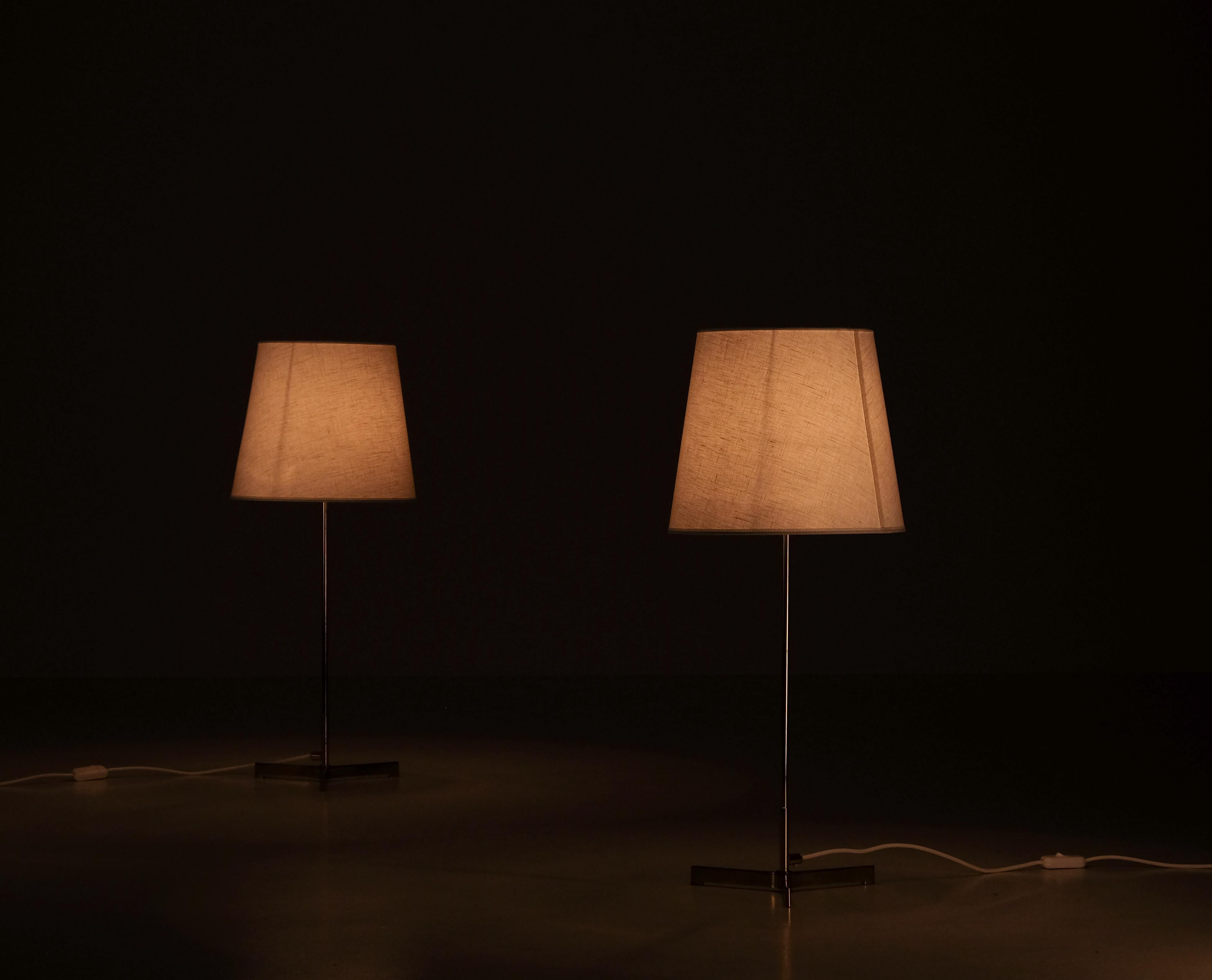 Scandinavian Modern Pair of Hans-Agne Jakobsson Brass Table Lamps, 1960s For Sale