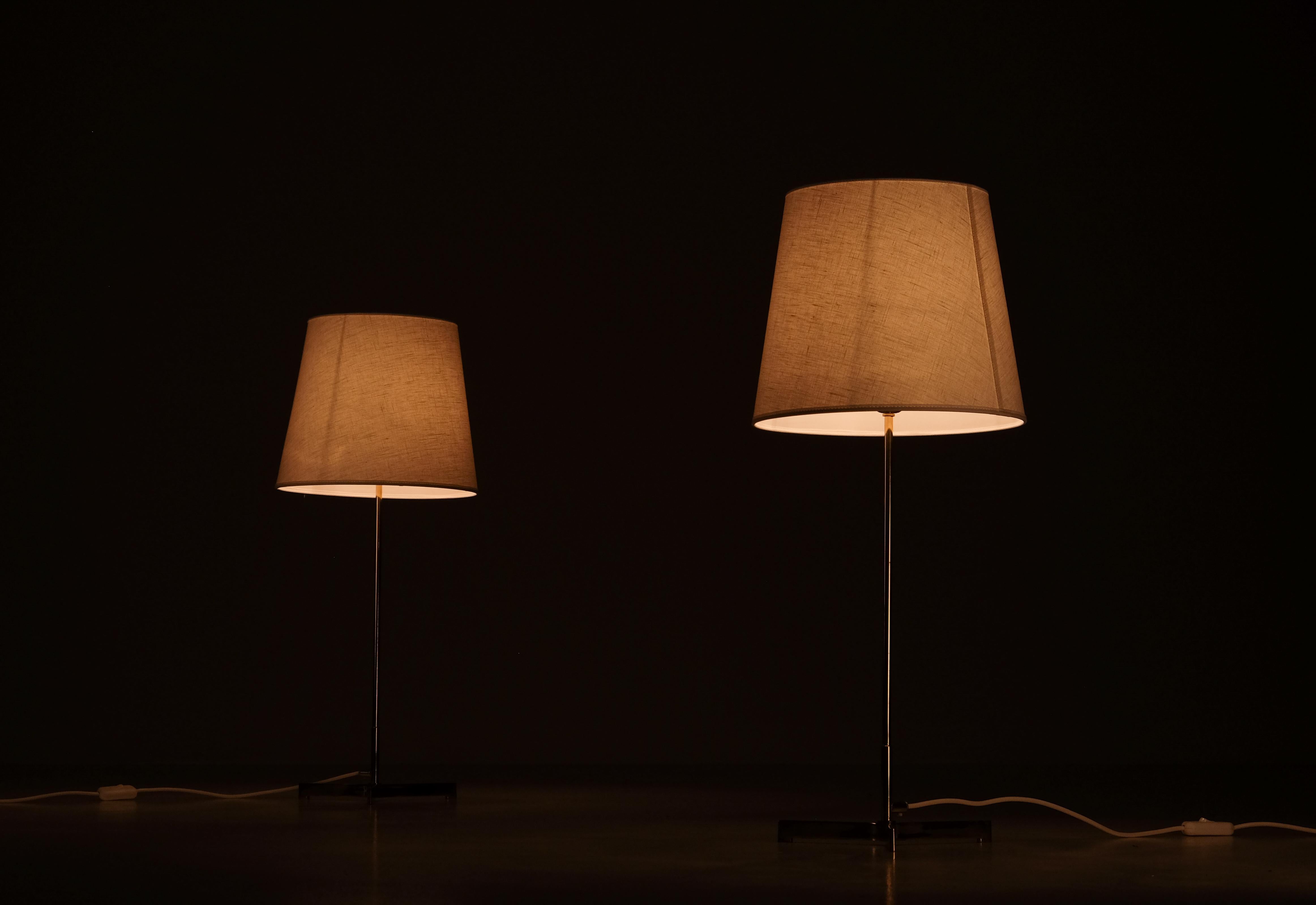 Pair of Hans-Agne Jakobsson Brass Table Lamps, 1960s In Good Condition For Sale In Stockholm, SE