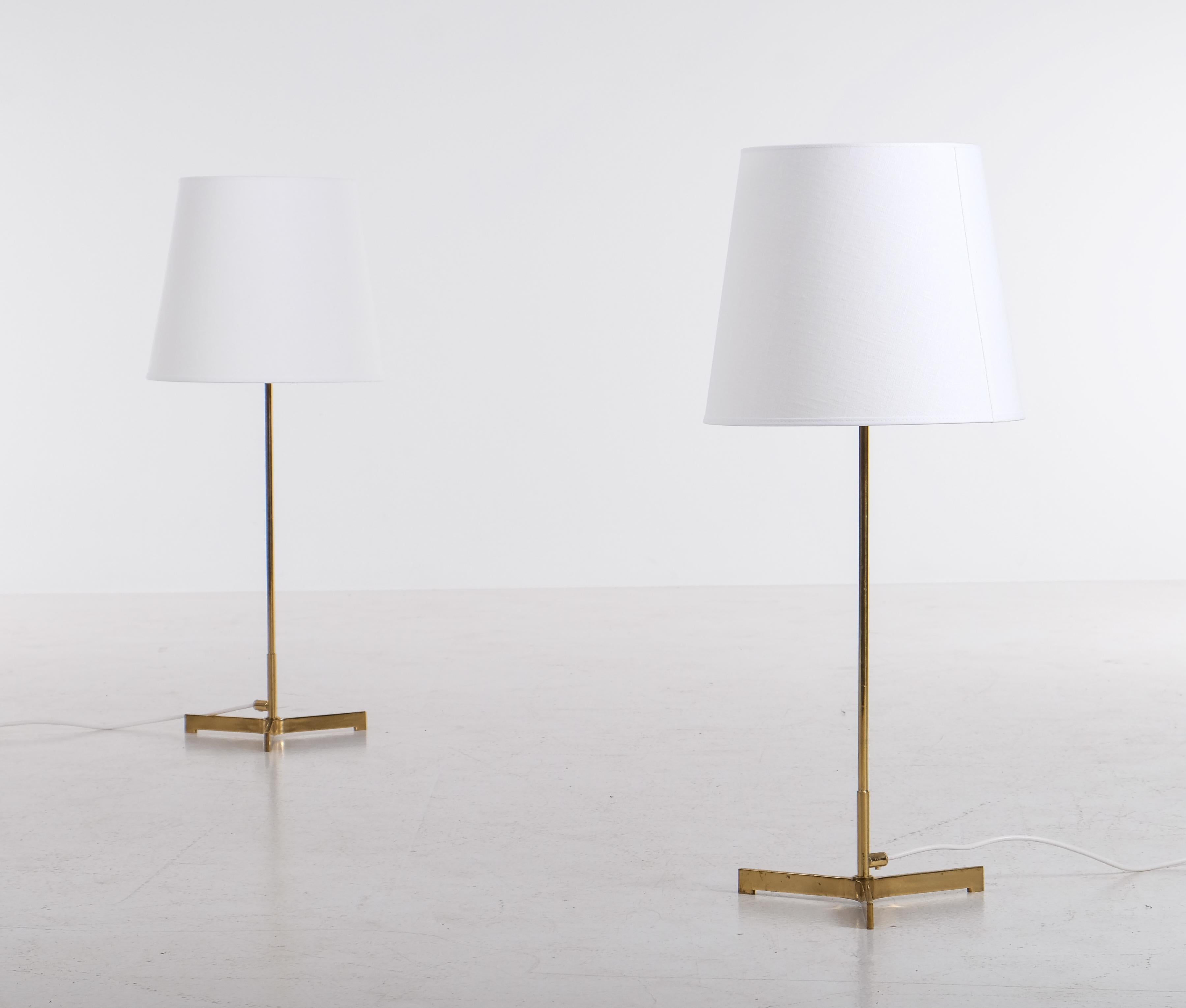 Pair of Hans-Agne Jakobsson Brass Table Lamps, 1960s For Sale 2
