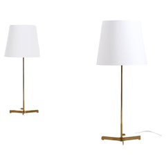 Pair of Hans-Agne Jakobsson Brass Table Lamps, 1960s