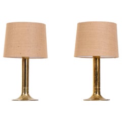 Vintage Pair of Hans-Agne Jakobsson Brass Table Lamps model B204, 1970s