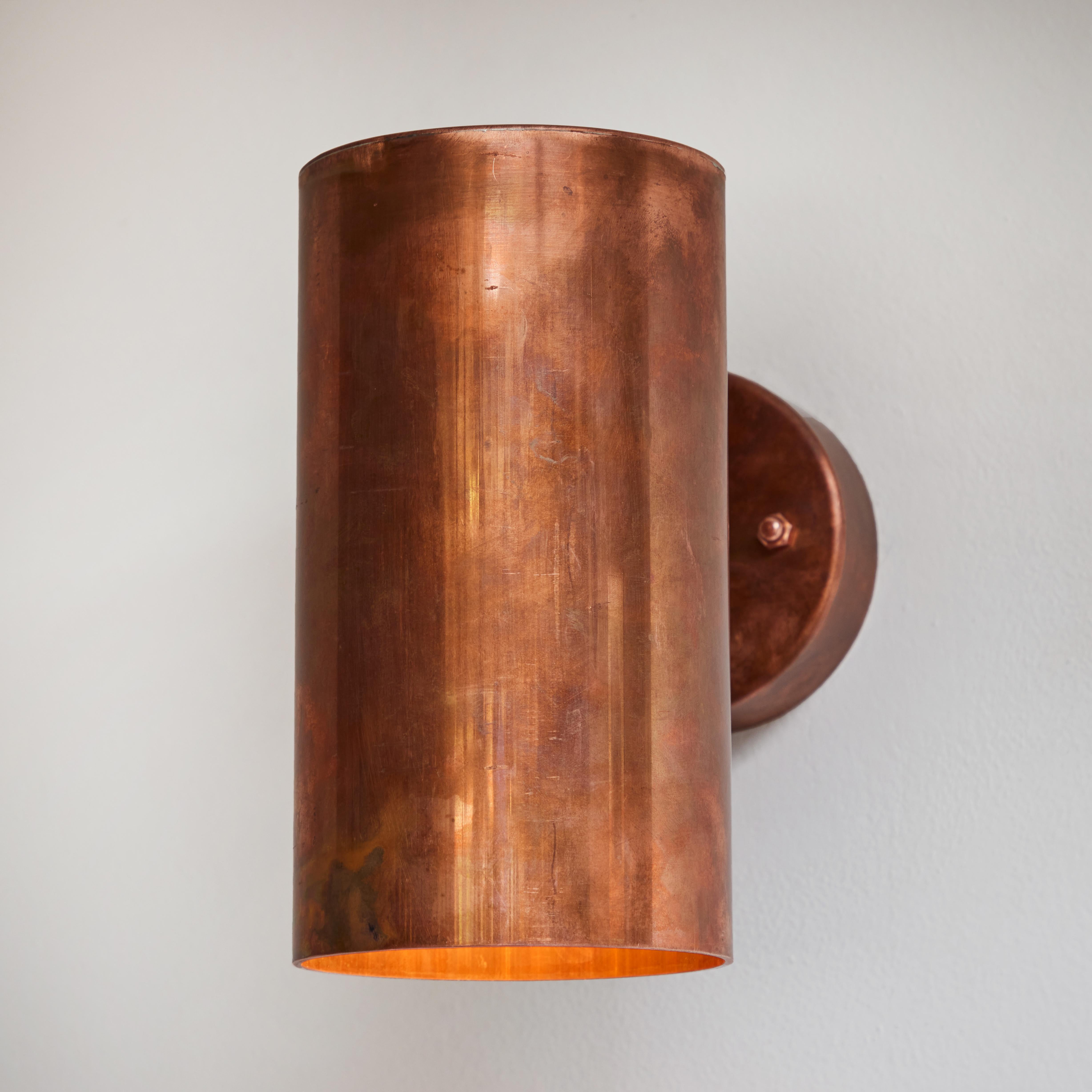 Pair of Hans-Agne Jakobsson C 627/110 'Rulle' Raw Copper Outdoor Sconces For Sale 4