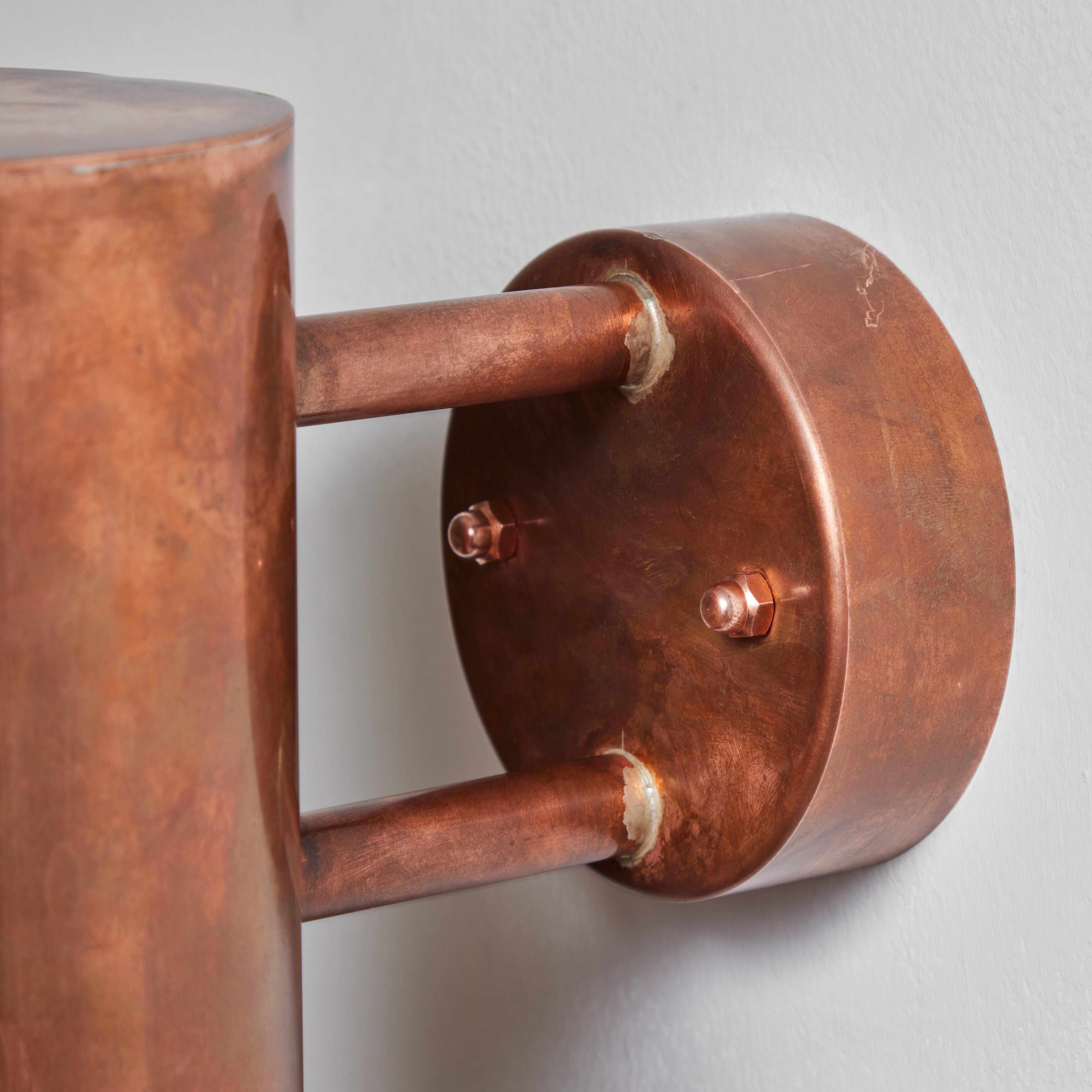 Pair of Hans-Agne Jakobsson C 627/110 'Rulle' Raw Copper Outdoor Sconces For Sale 7