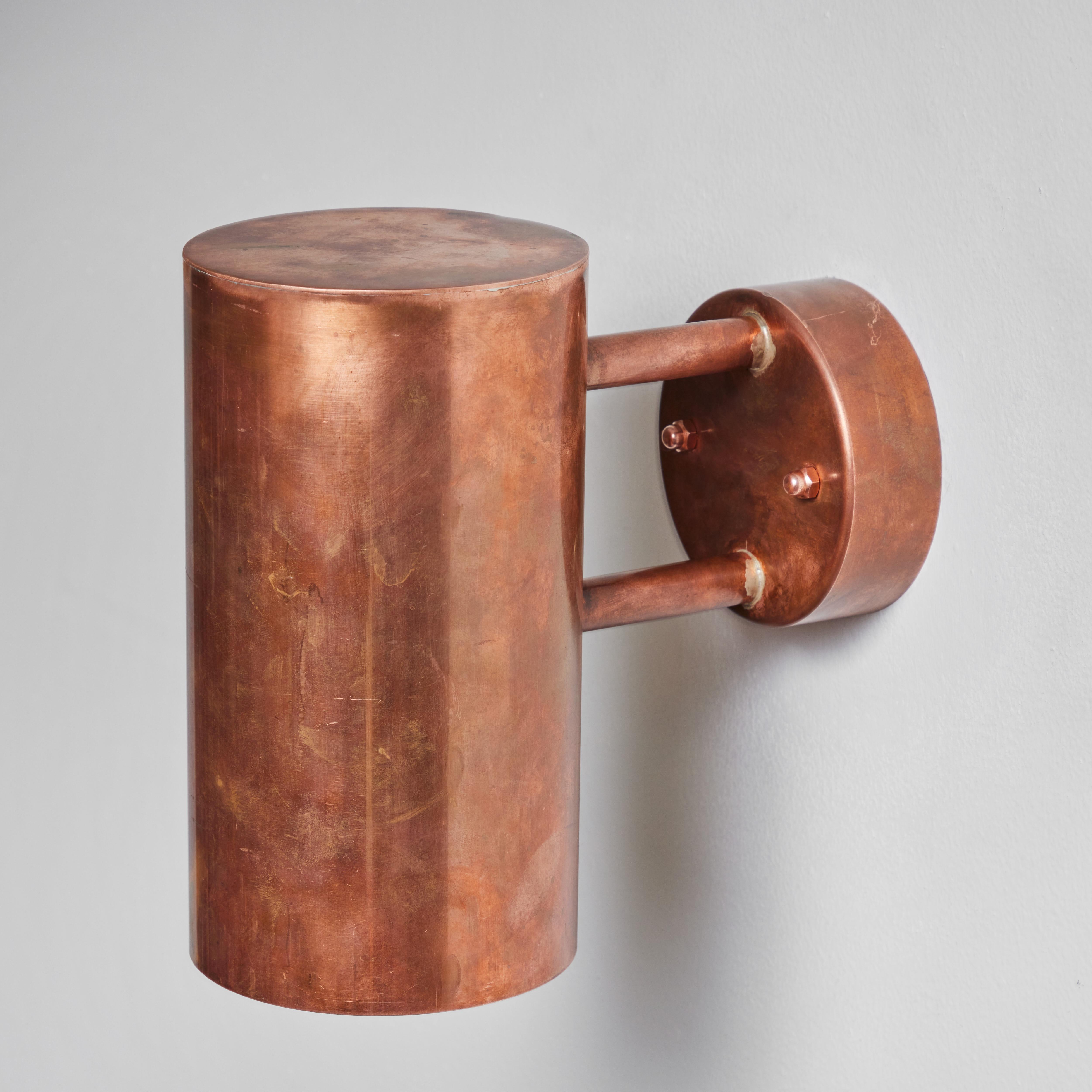 Pair of Hans-Agne Jakobsson C627/110 'Rulle' Raw Copper Outdoor Sconces For Sale 8