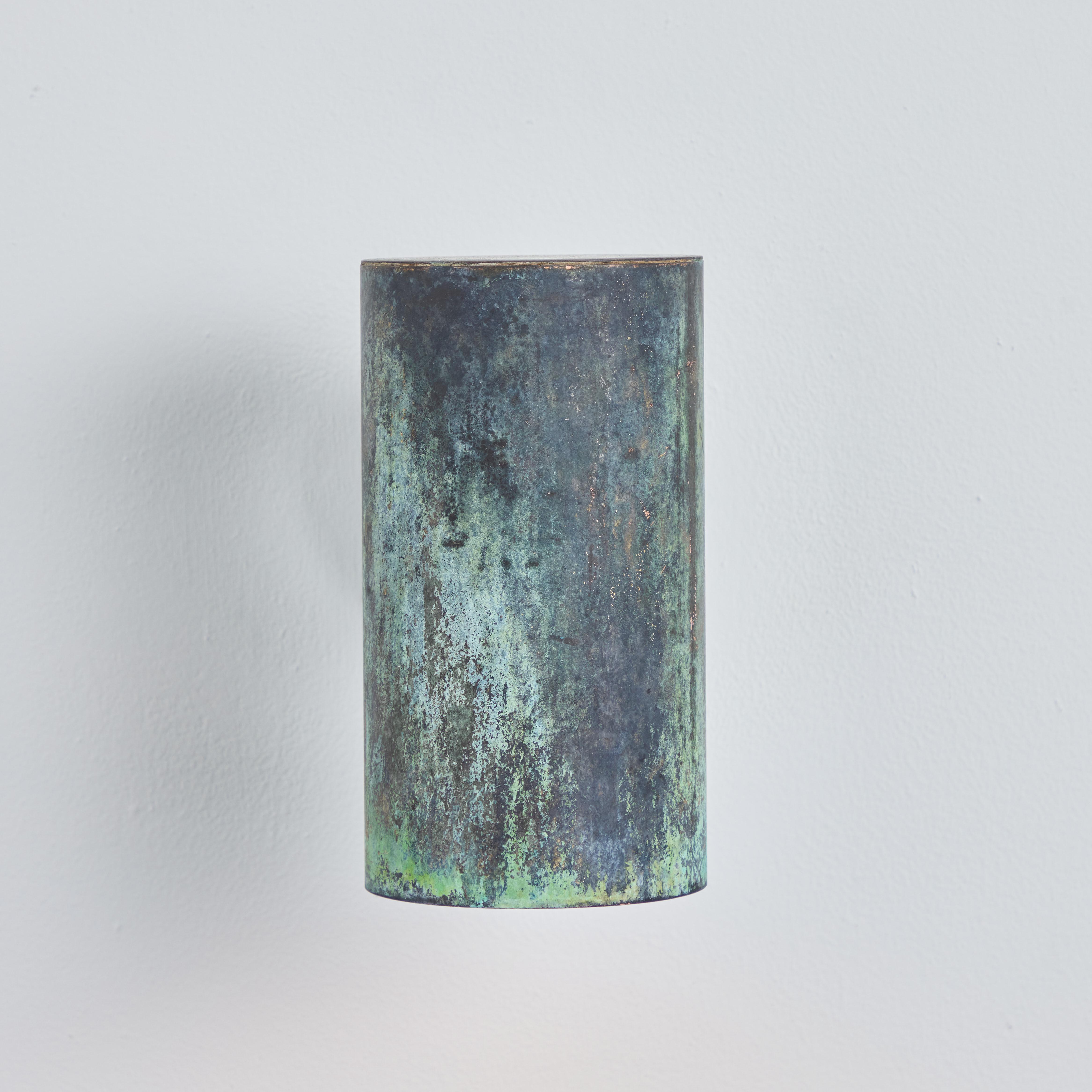 Metal Pair of Hans-Agne Jakobsson C 627/110 'Rulle' Darkly Patinated Outdoor Sconces For Sale