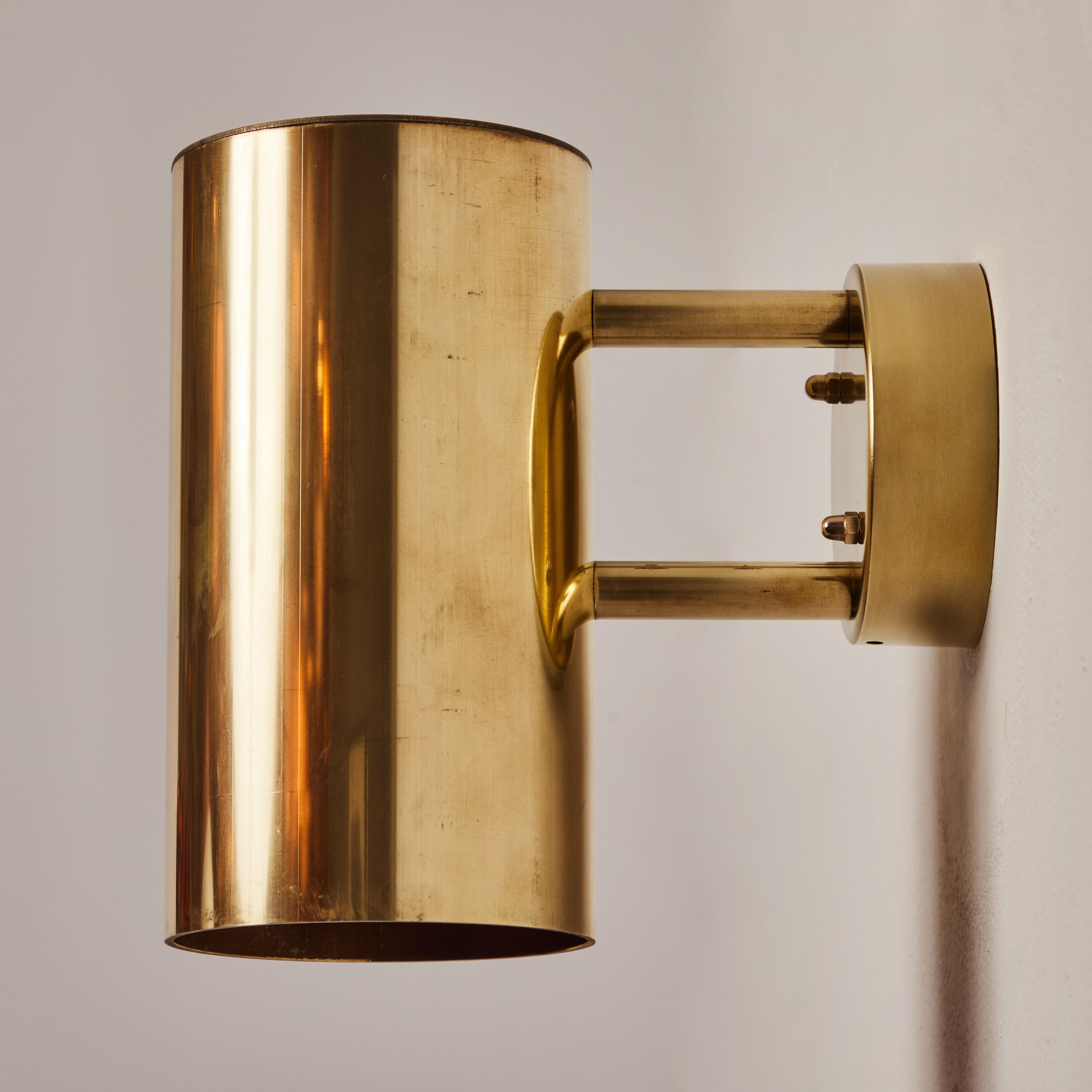 Pair of Hans-Agne Jakobsson C 627/110 'Rulle' Raw Brass Outdoor Sconces For Sale 7