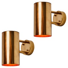 Pair of Hans-Agne Jakobsson C627/110 'Rulle' Raw Brass Outdoor Sconces